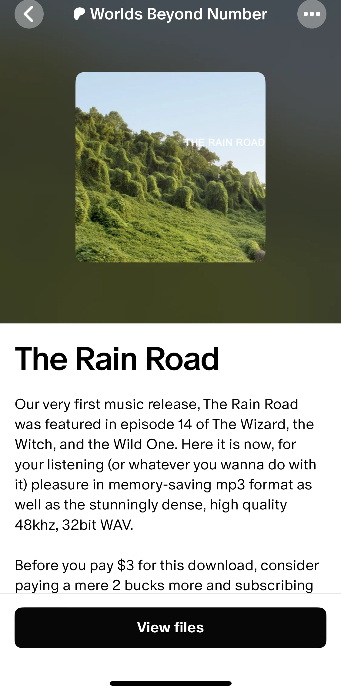Patreon Screen screen in the Viewing a purchased file flow