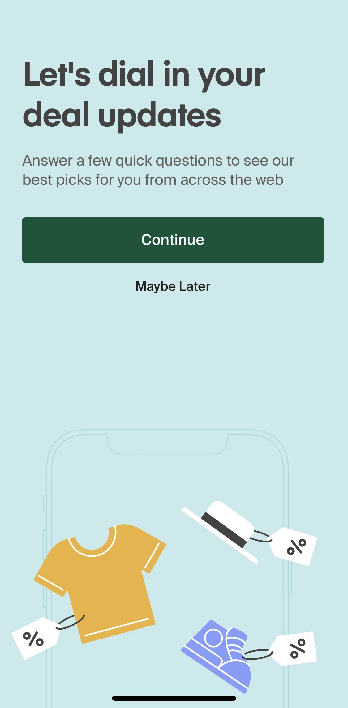 PayPal Honey Screen screen in the Customising shopping homepage flow