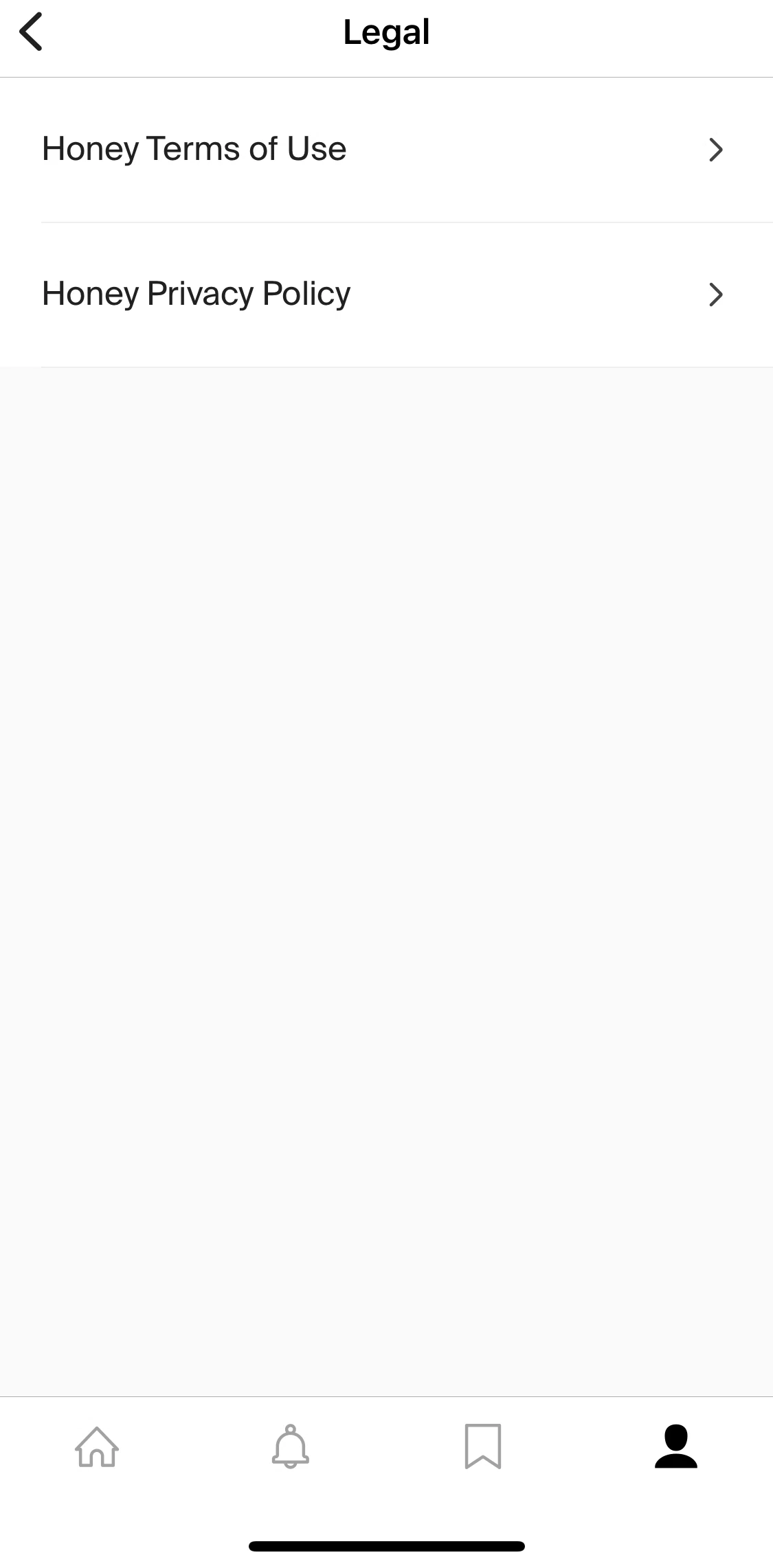PayPal Honey Screen screen in the Privacy policy flow