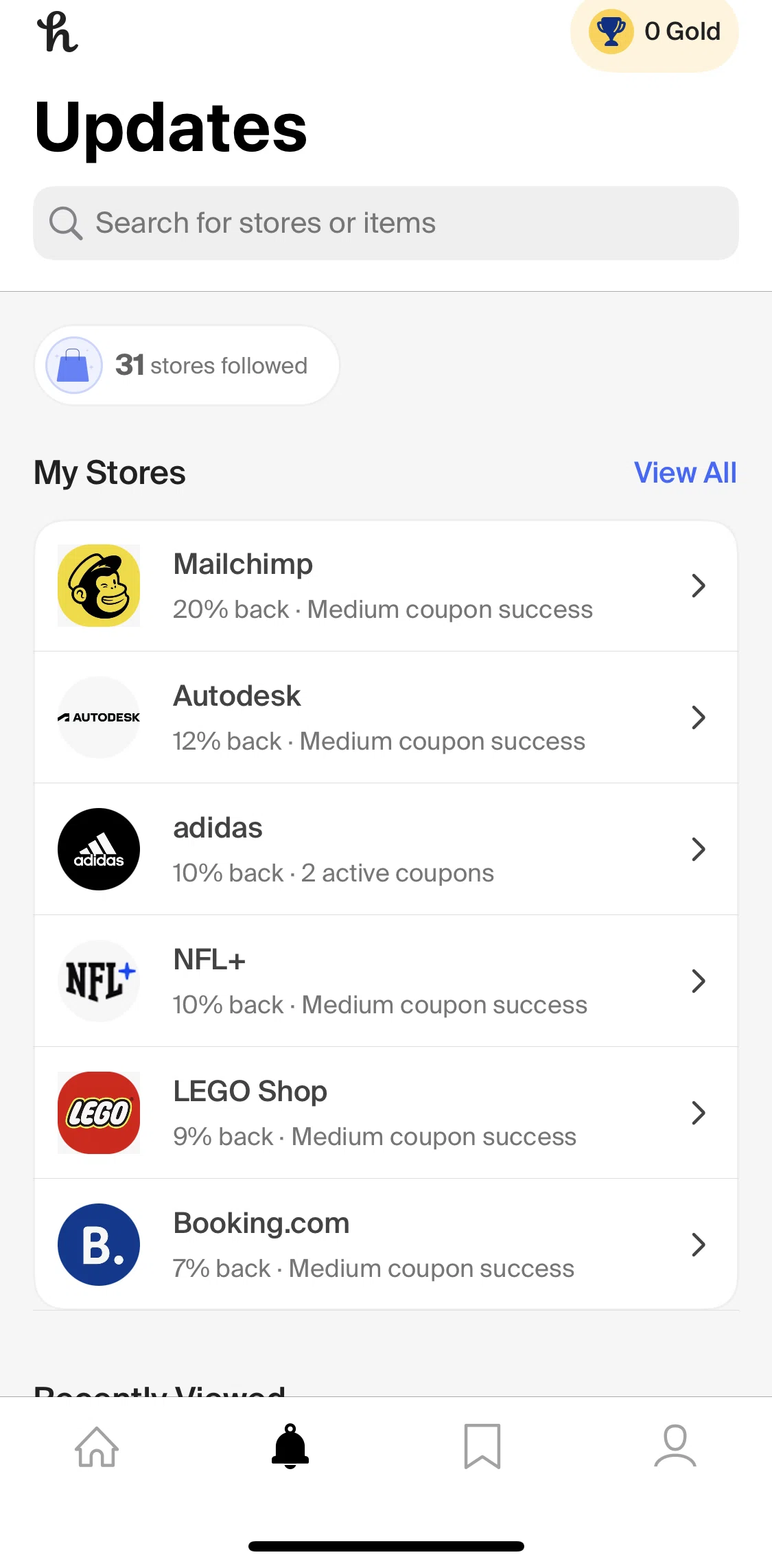 PayPal Honey Screen screen in the Searching for a store flow