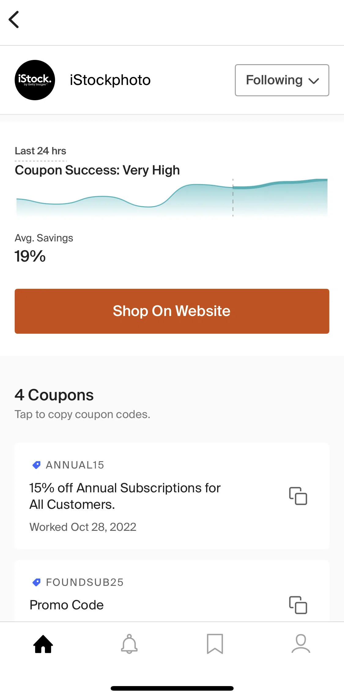 PayPal Honey Screen screen in the Unfollowing a store flow