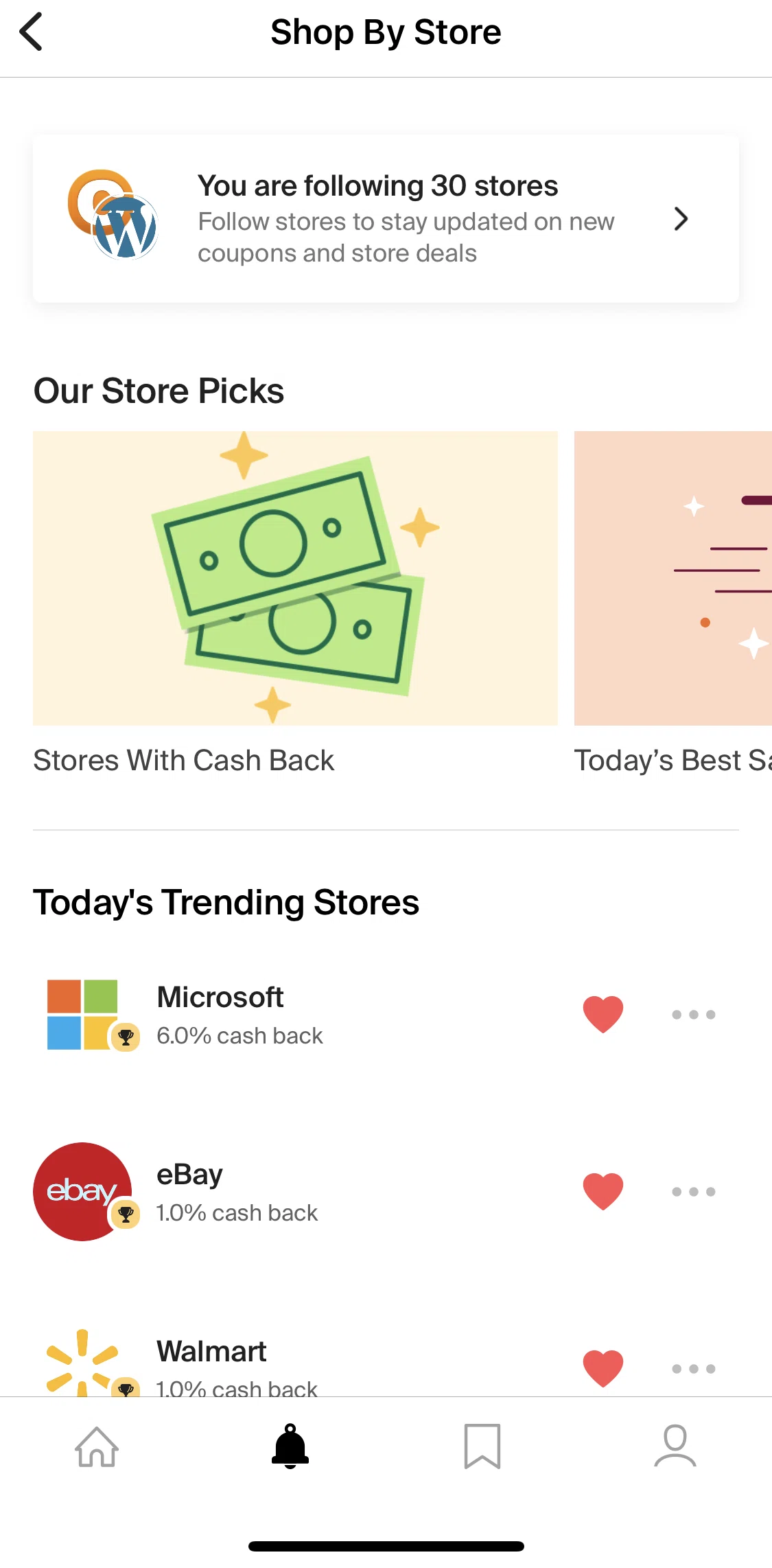 PayPal Honey Screen screen in the View stores with cashback flow