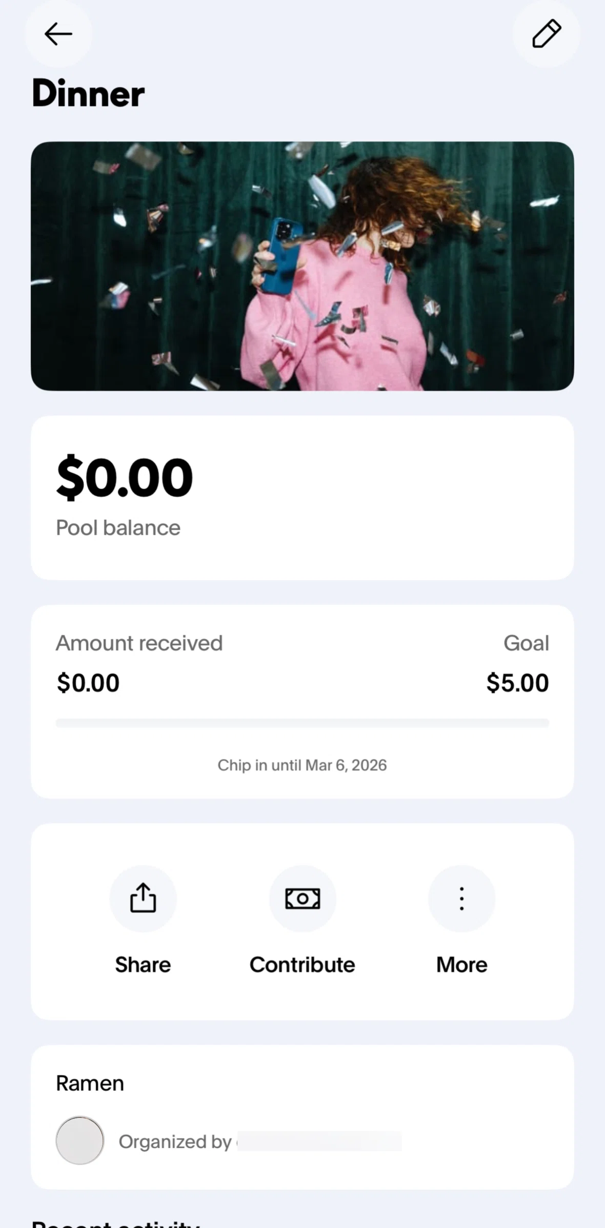 Paypal Screen screen in the Adding money (pool) flow