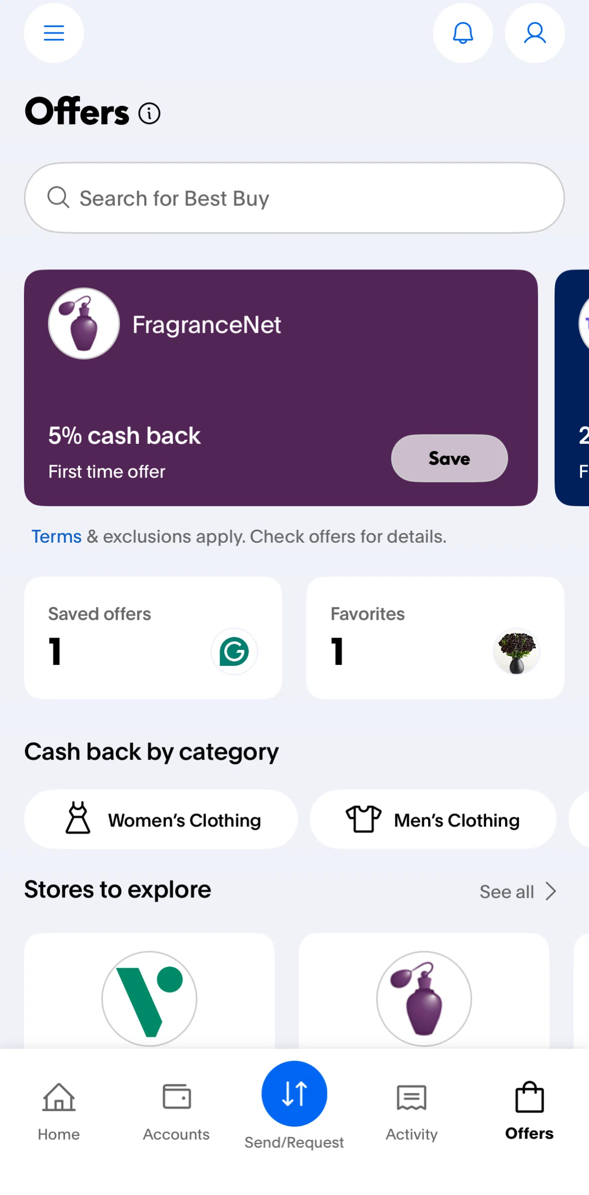 Paypal Screen screen in the Browse by category flow