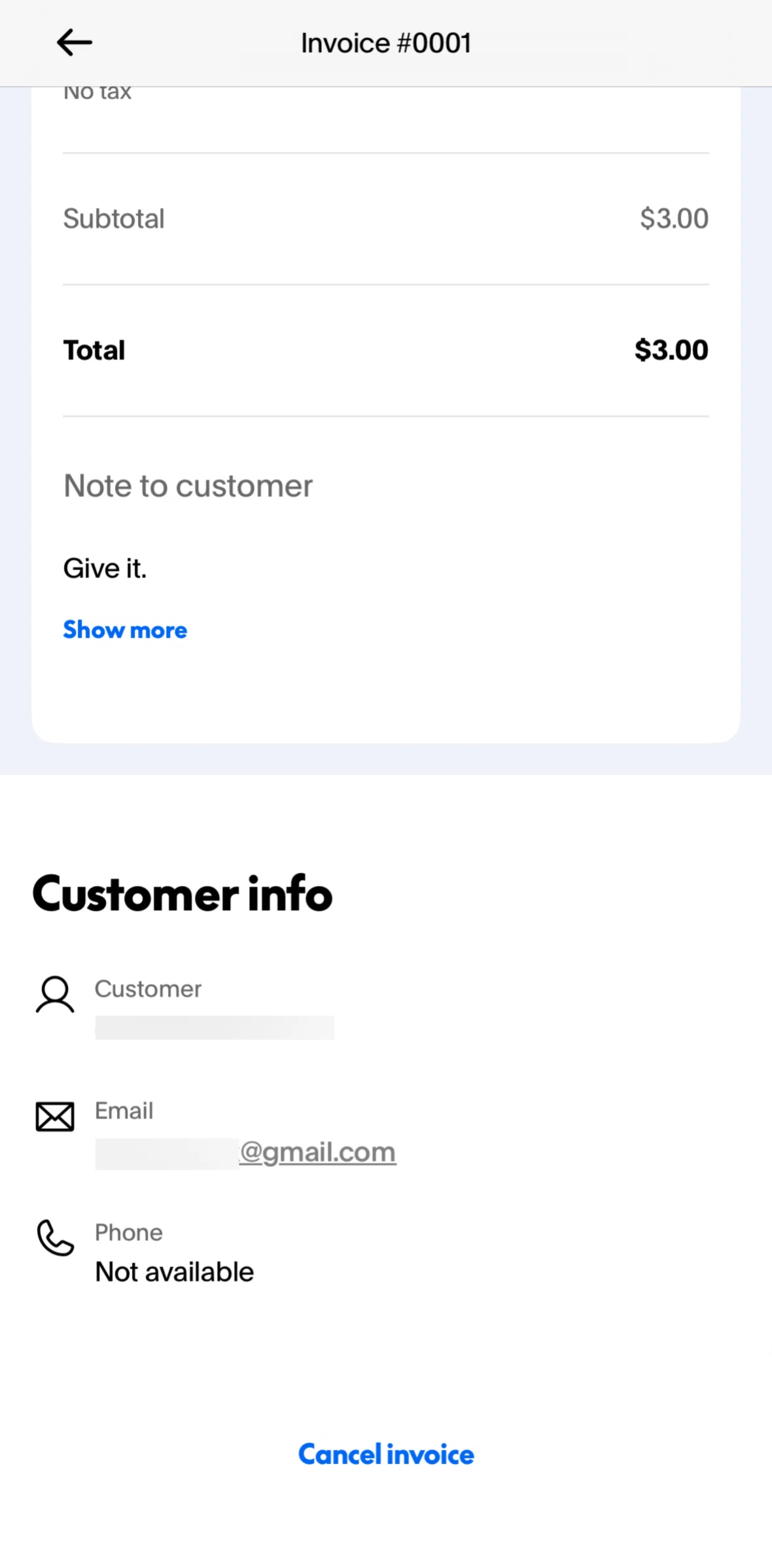 Paypal Screen screen in the Canceling an invoice flow