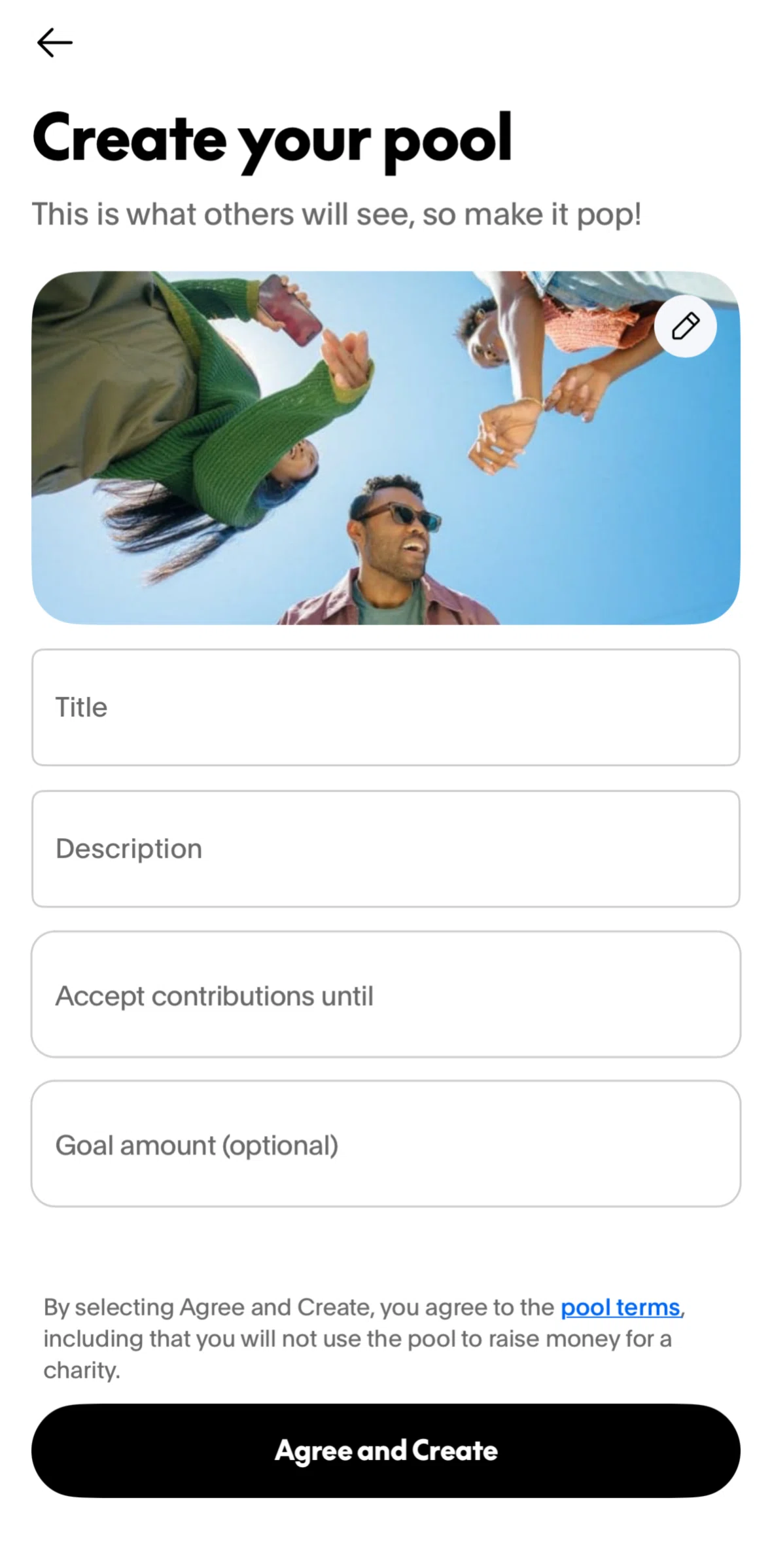 Paypal Screen screen in the Changing a cover image flow