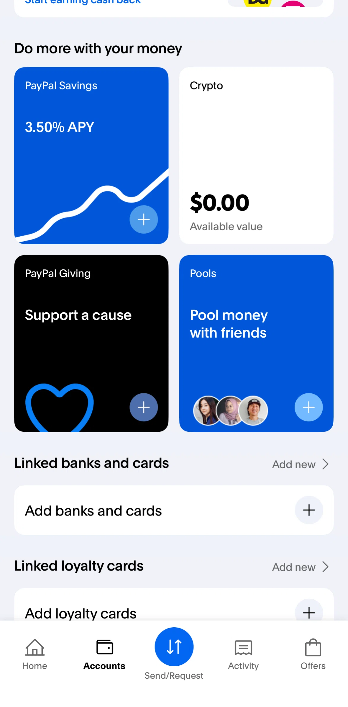 Paypal Screen screen in the PayPal Giving flow