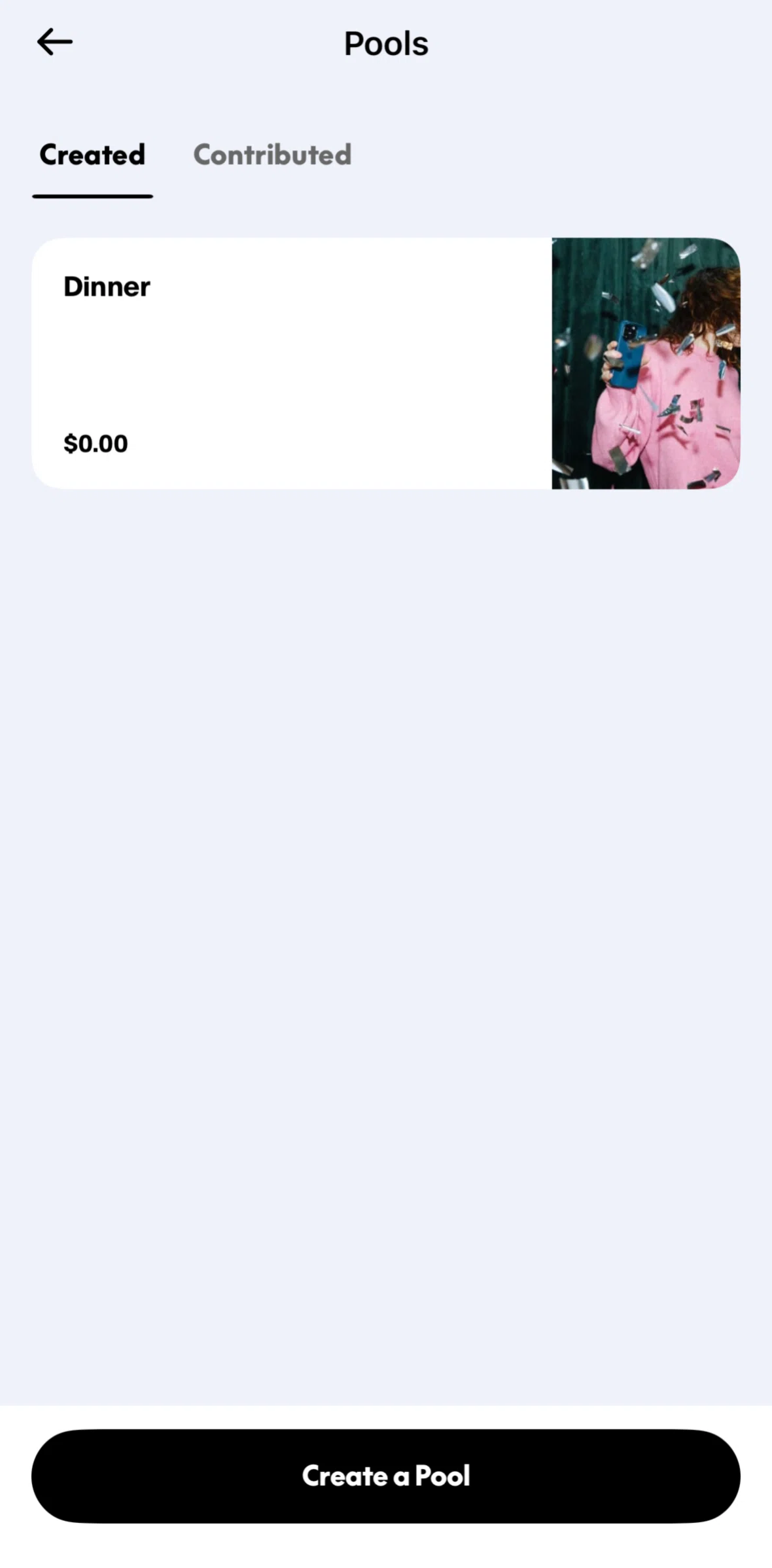 Paypal Screen screen in the Pool detail flow