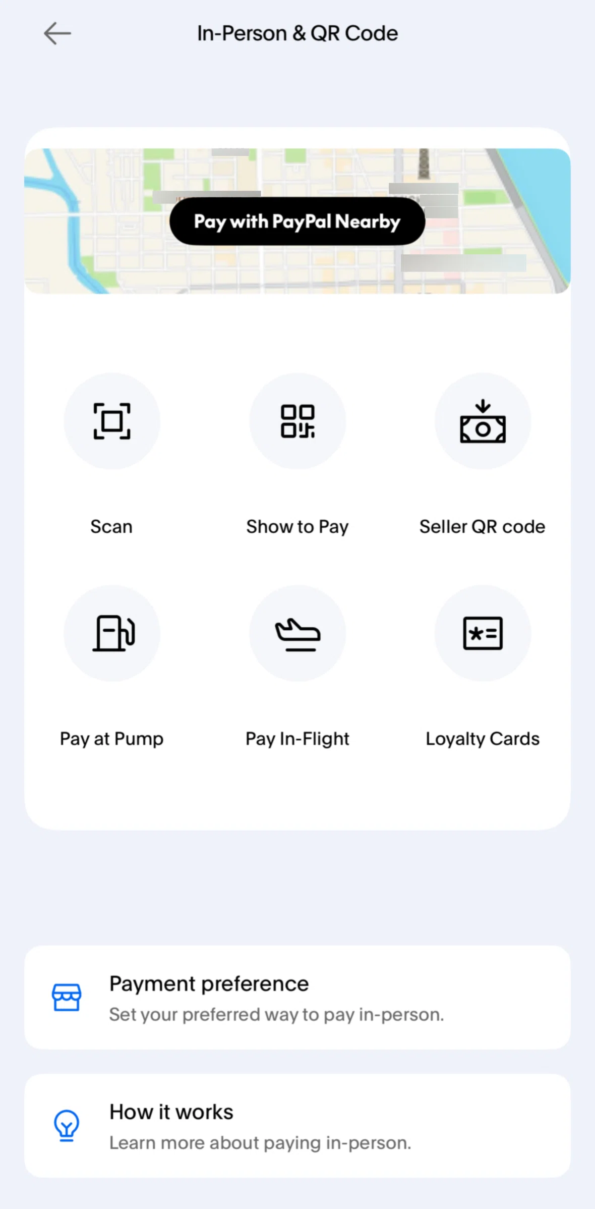 Paypal Screen screen in the Scan a QR code flow