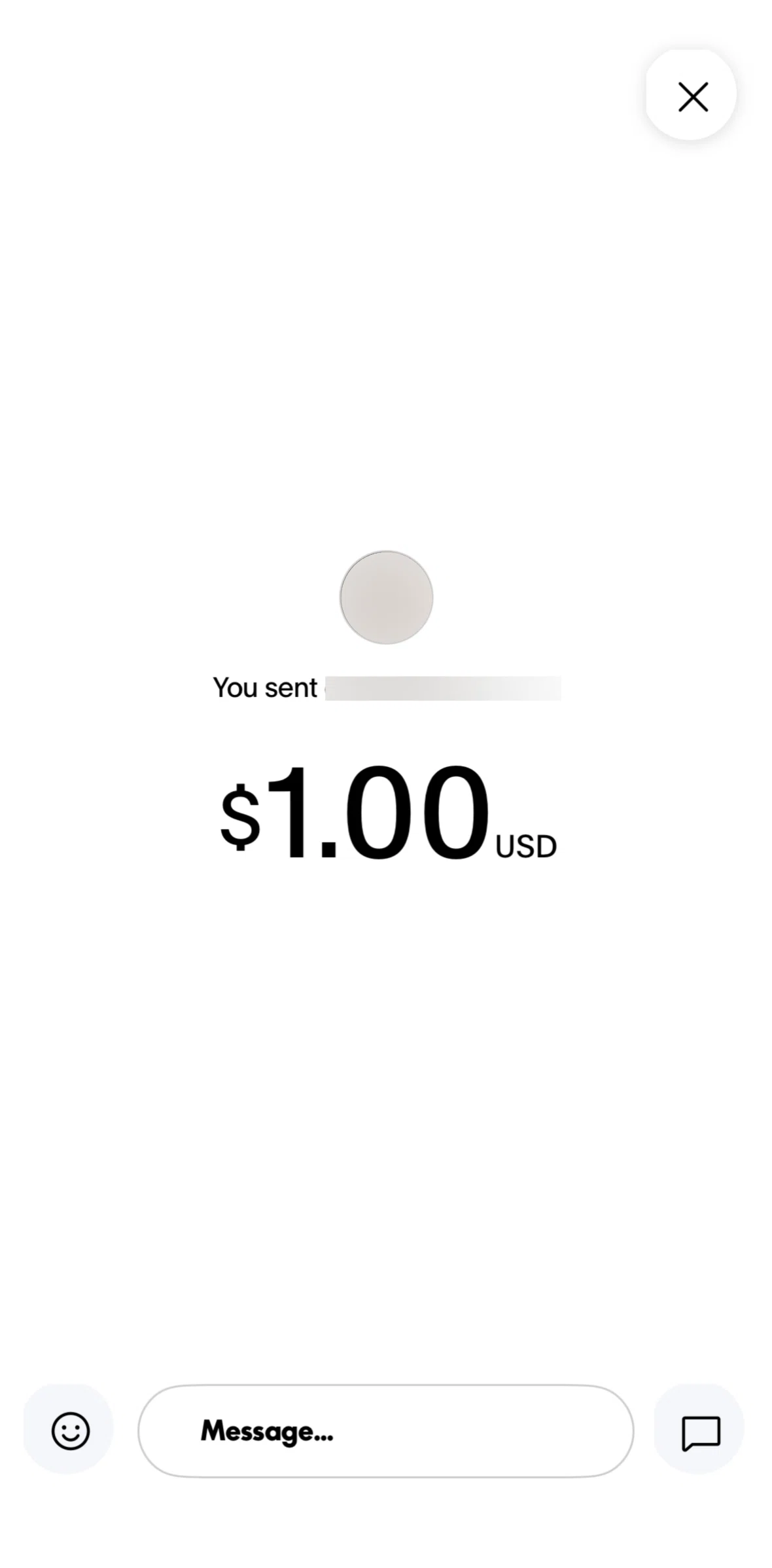 Paypal Screen screen in the Sending a reaction flow