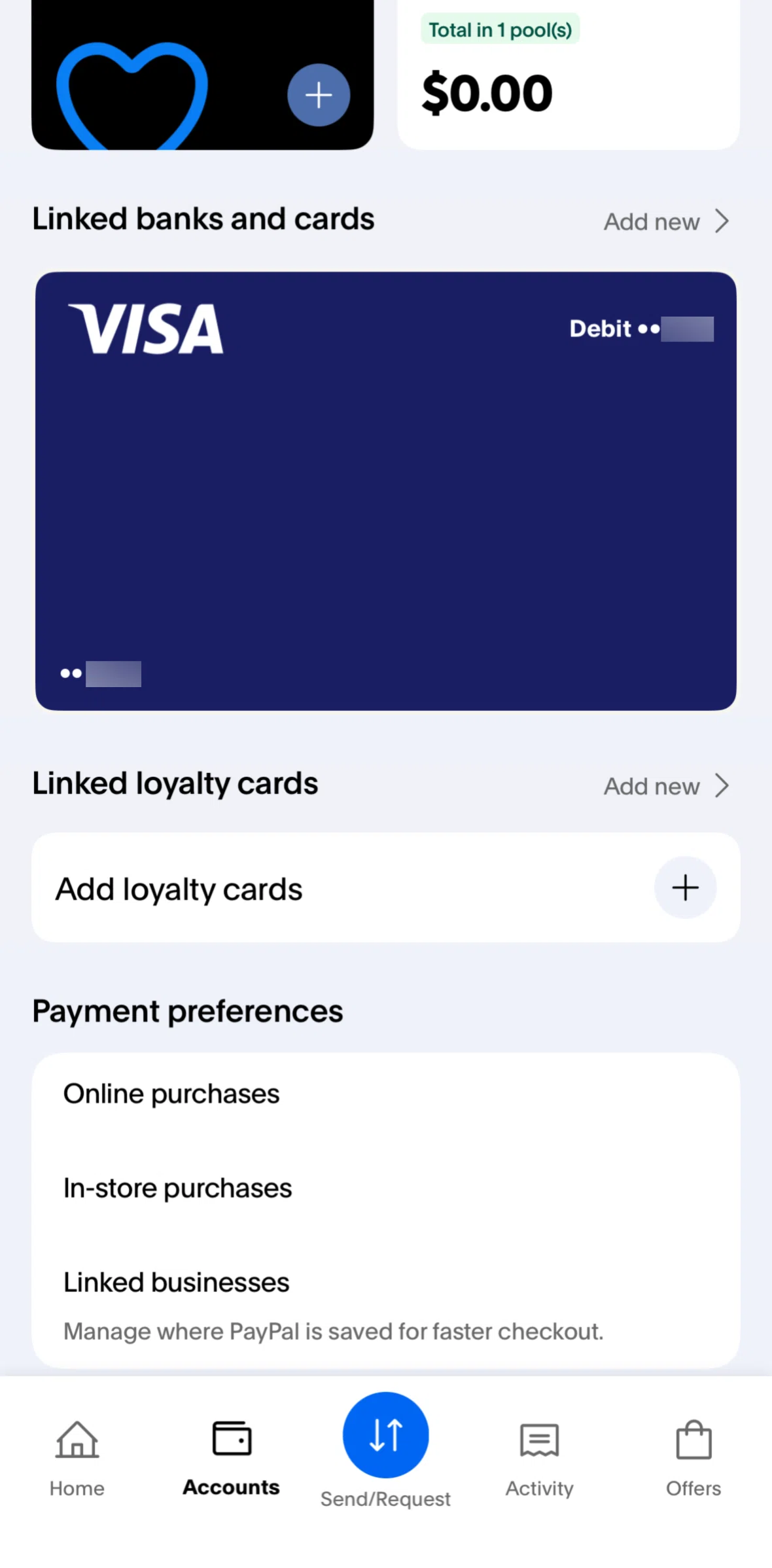 Paypal Screen screen in the Setting in-store payment preferences flow