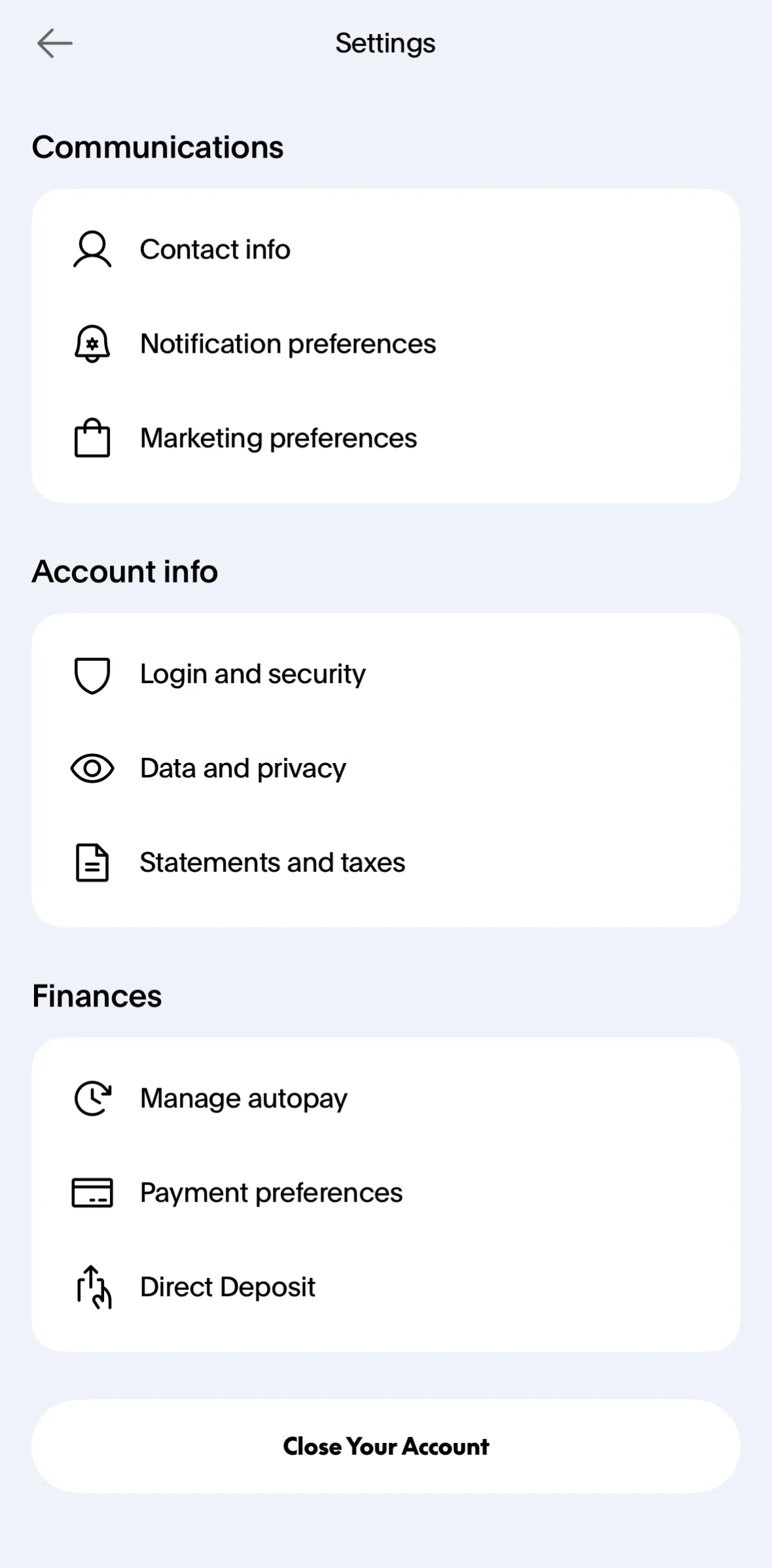 Paypal Screen screen in the Statement & taxes flow