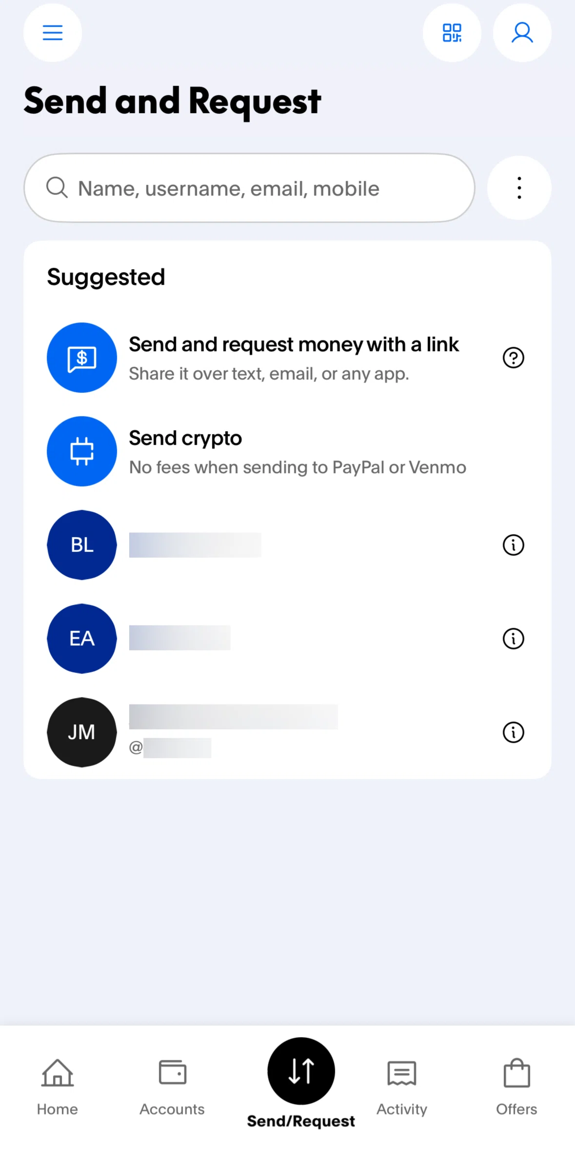 Paypal Screen screen in the Transfer money internationally flow