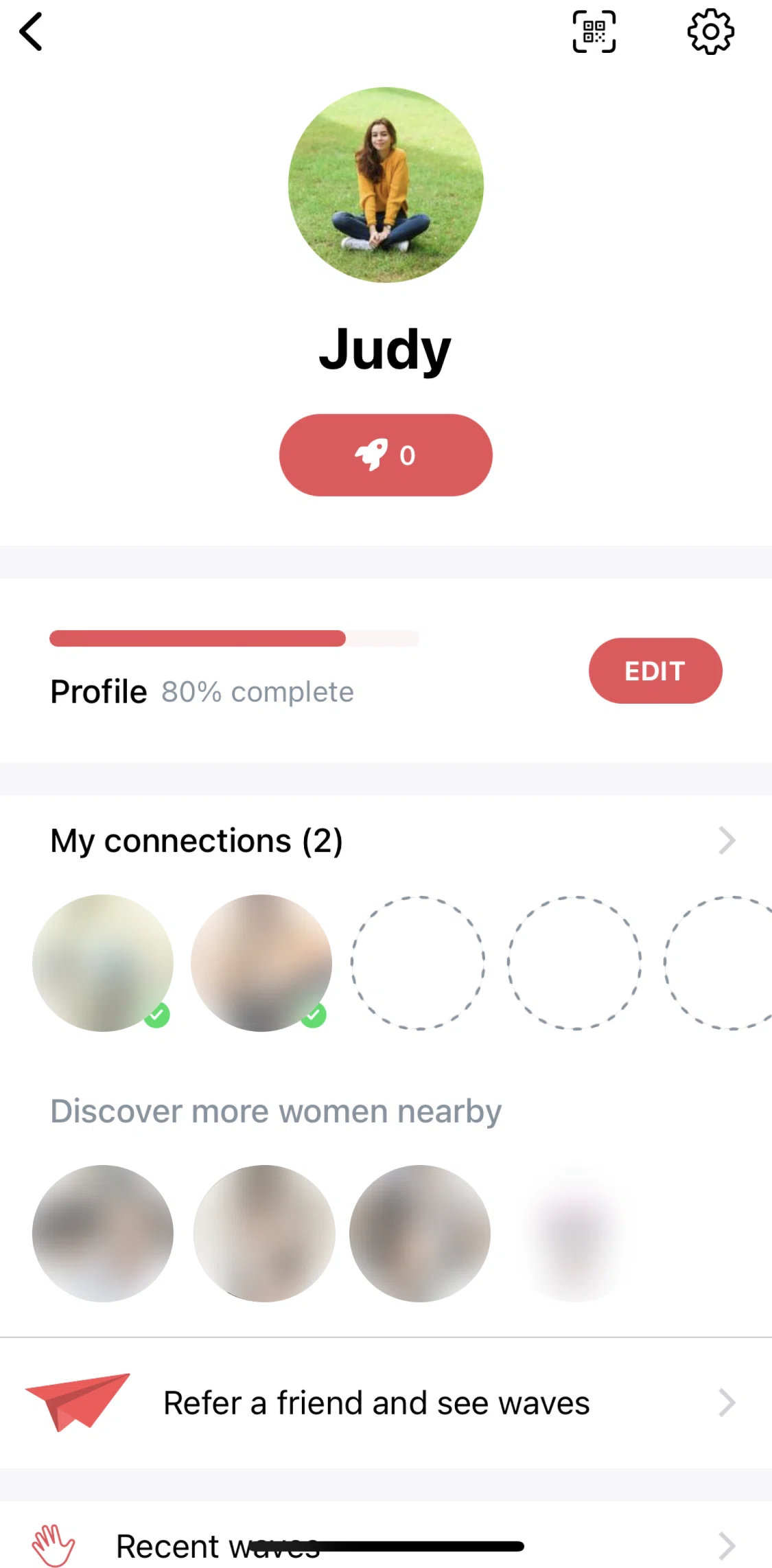 Peanut Screen screen in the Connections flow