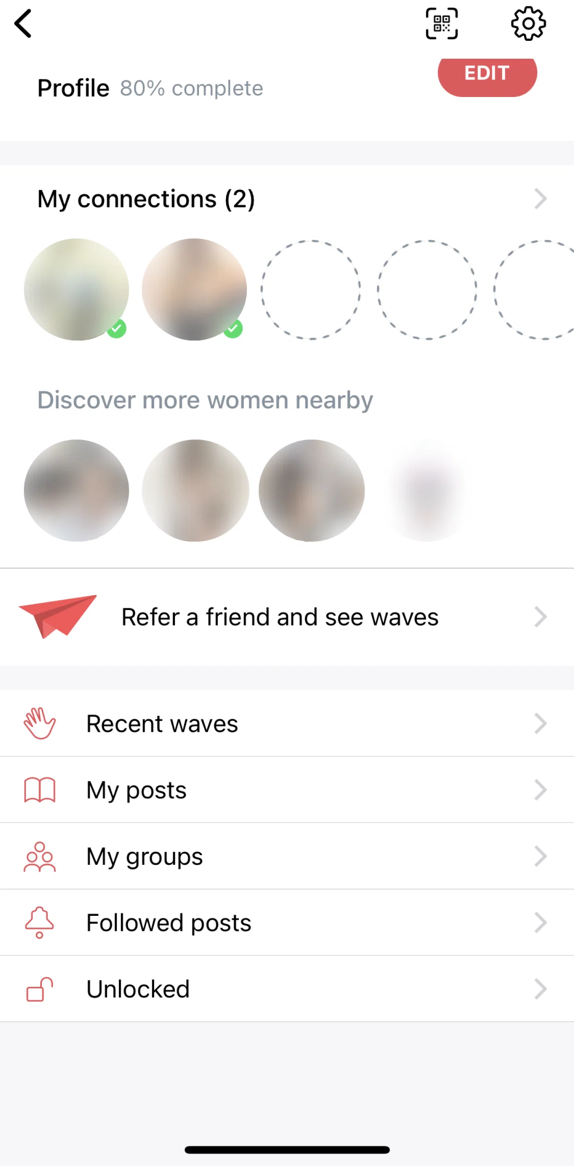 Peanut Screen screen in the Followed posts flow