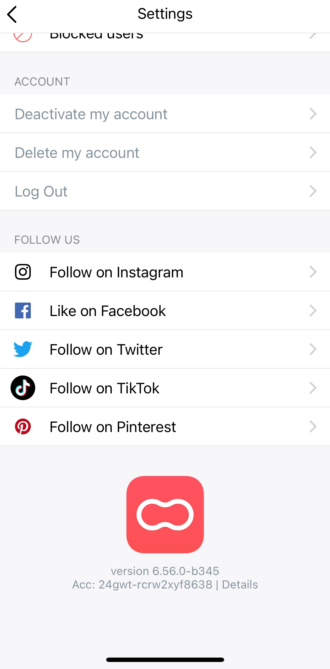 Peanut Screen screen in the Logging out flow