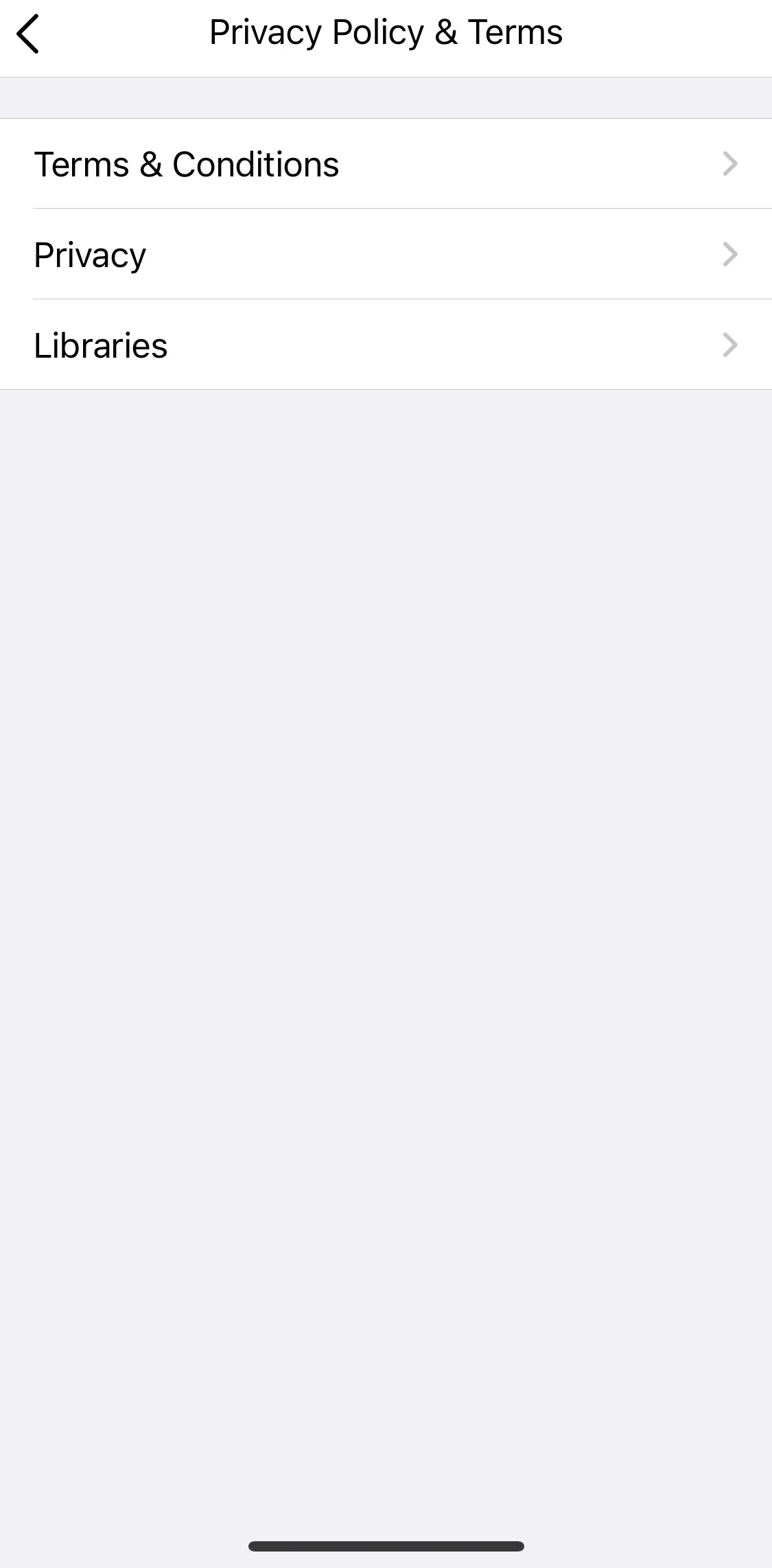 Peanut Screen screen in the Privacy policy flow