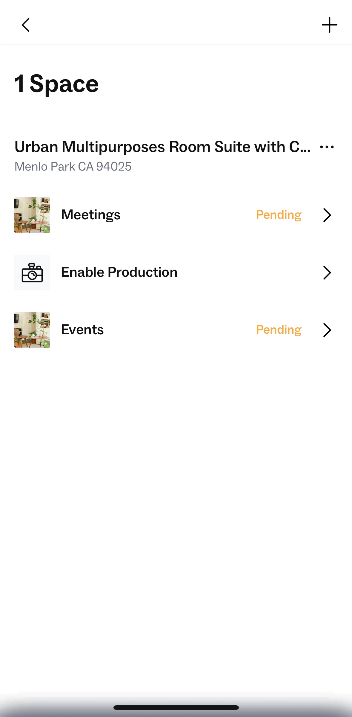 Peerspace Screen screen in the Event FAQ flow