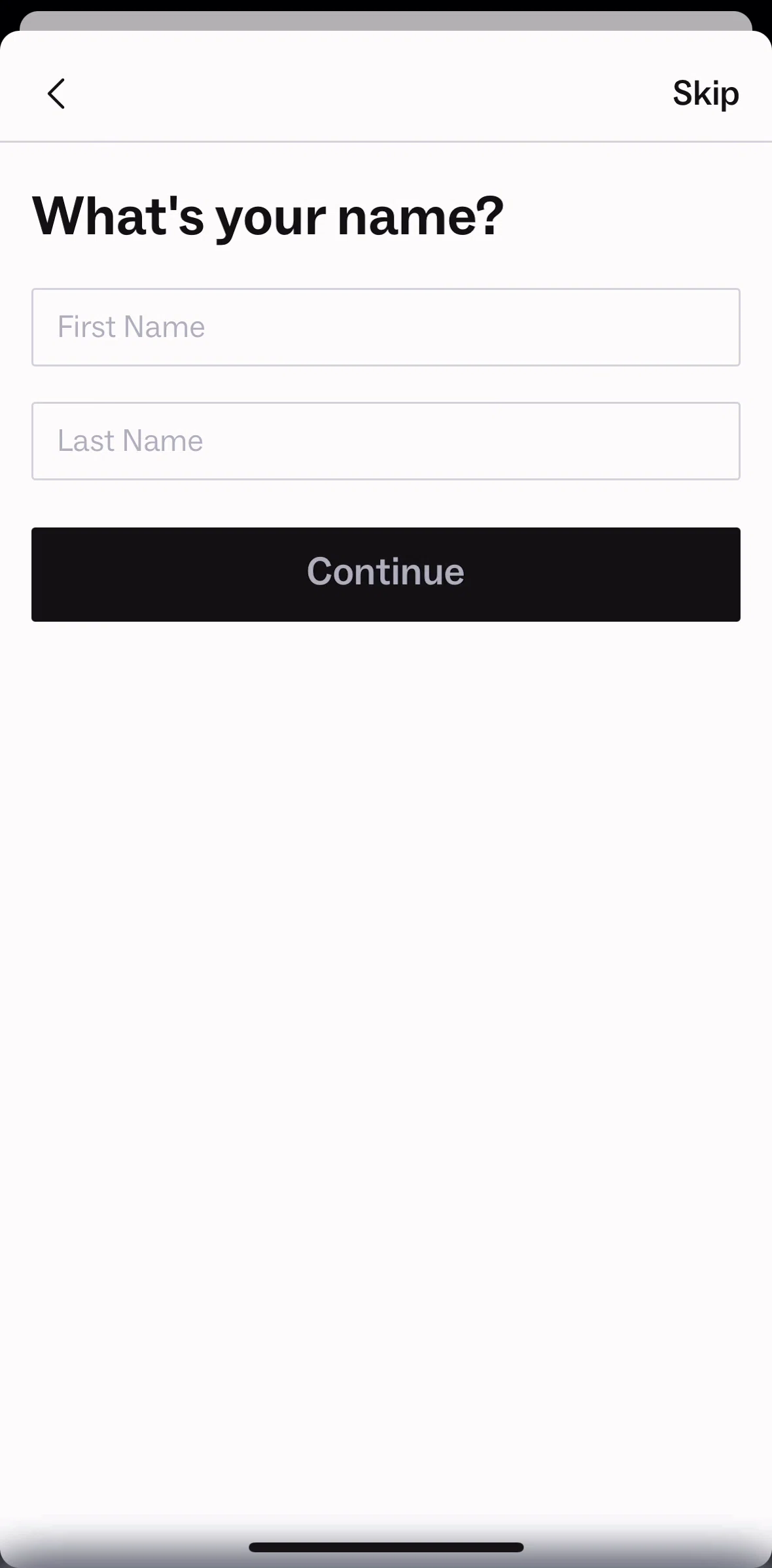 Peerspace Screen screen in the Setting up an account flow