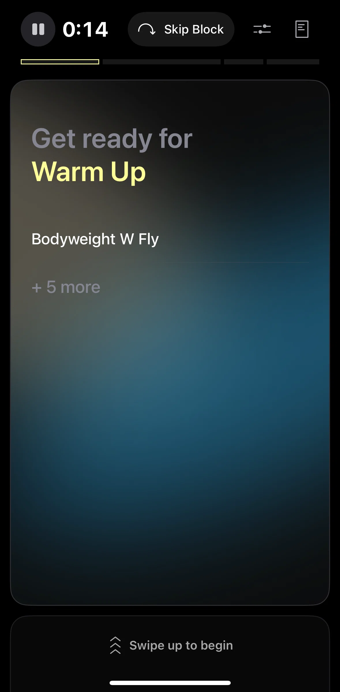 Peloton Strength+ Screen screen in the Ending a workout session flow