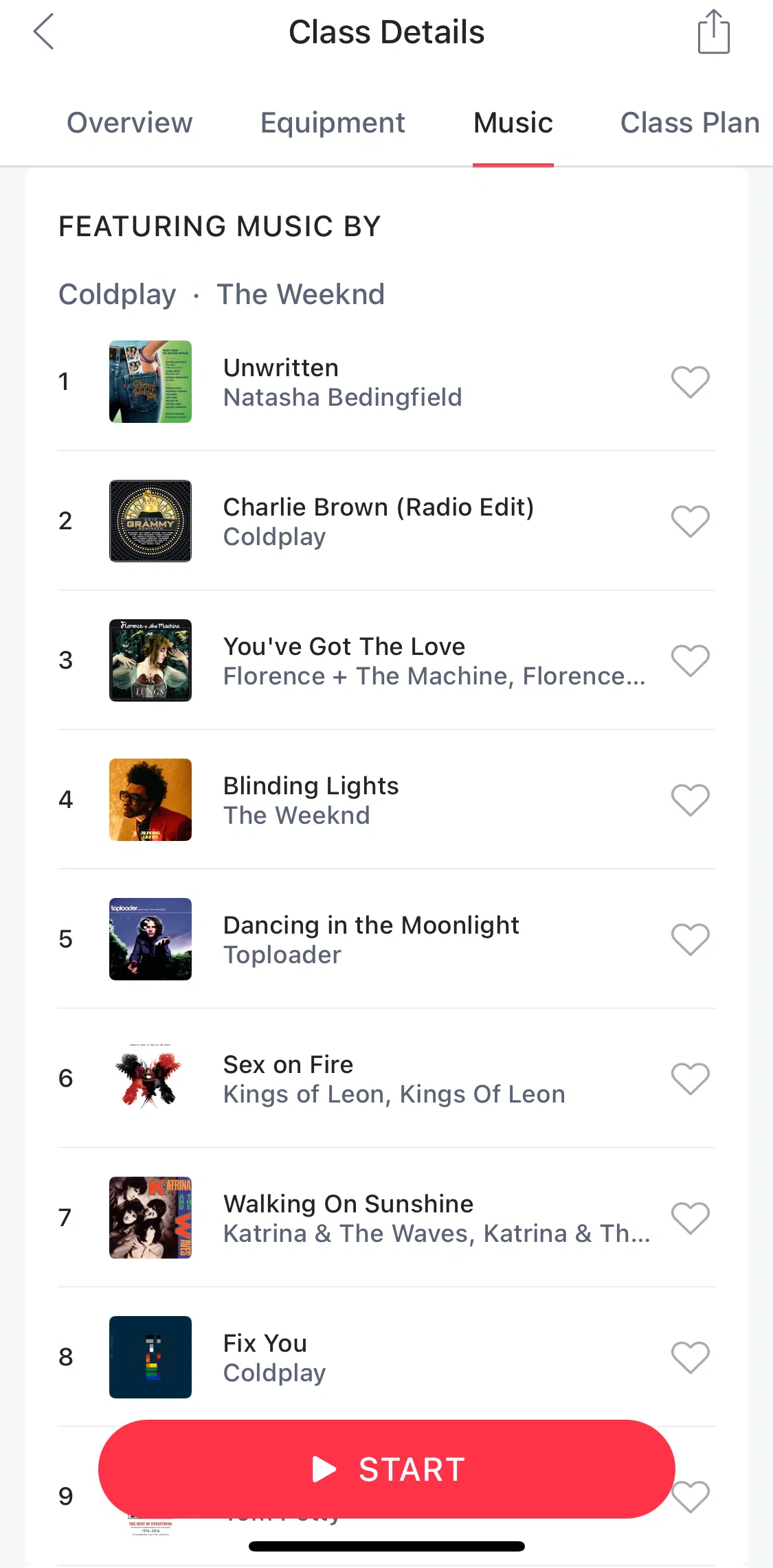 Peloton Screen screen in the Liking a song flow