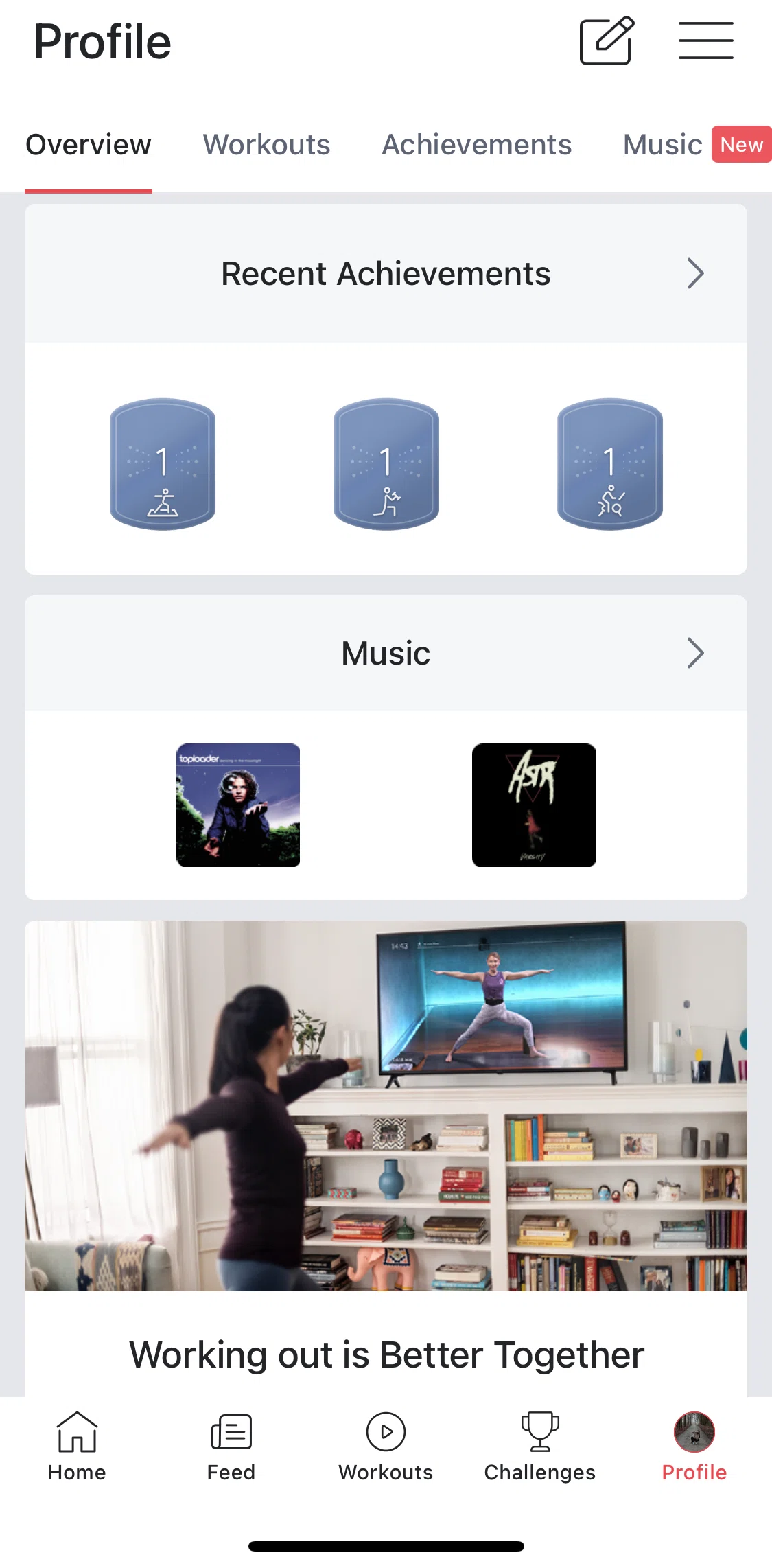 Peloton Screen screen in the Saved music flow