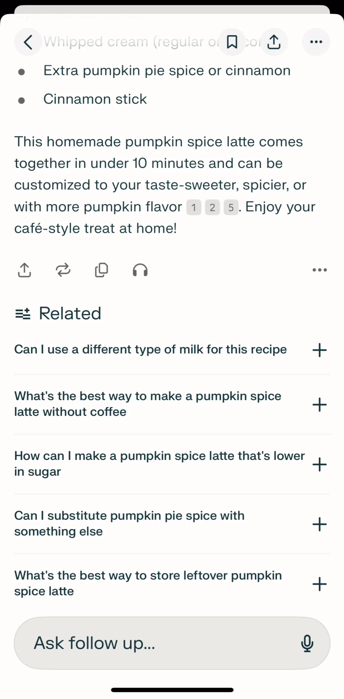 Perplexity Screen screen in the Editing query flow