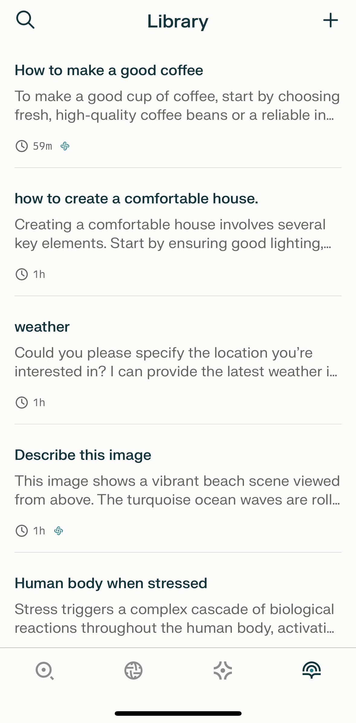 Perplexity Screen screen in the Searching library flow
