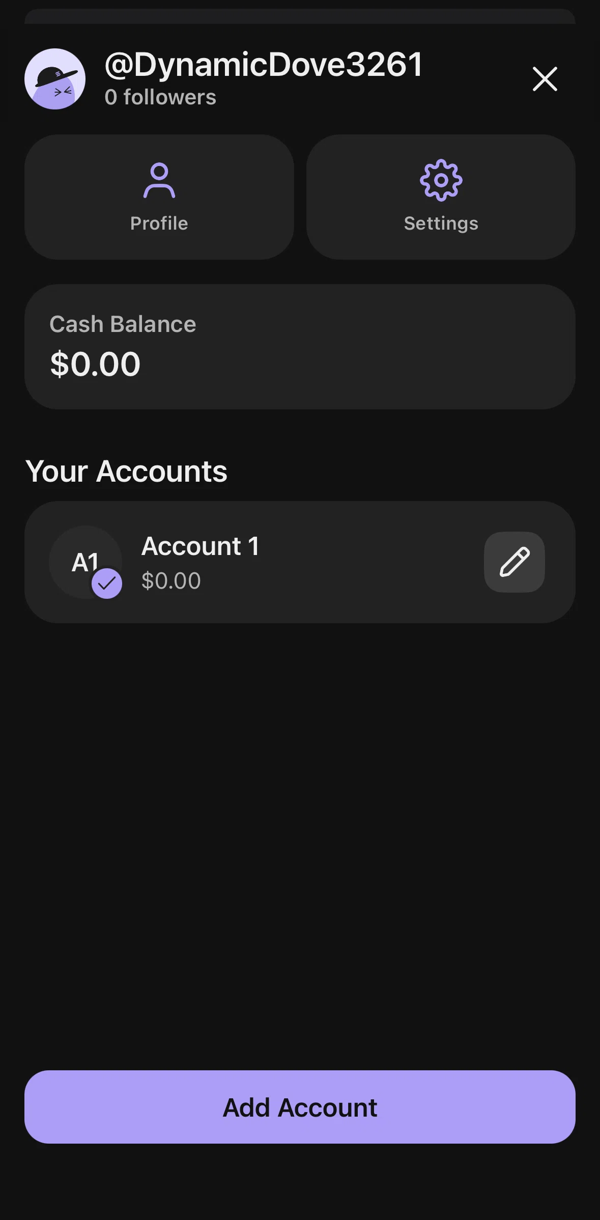 Phantom Screen screen in the Adding an account flow