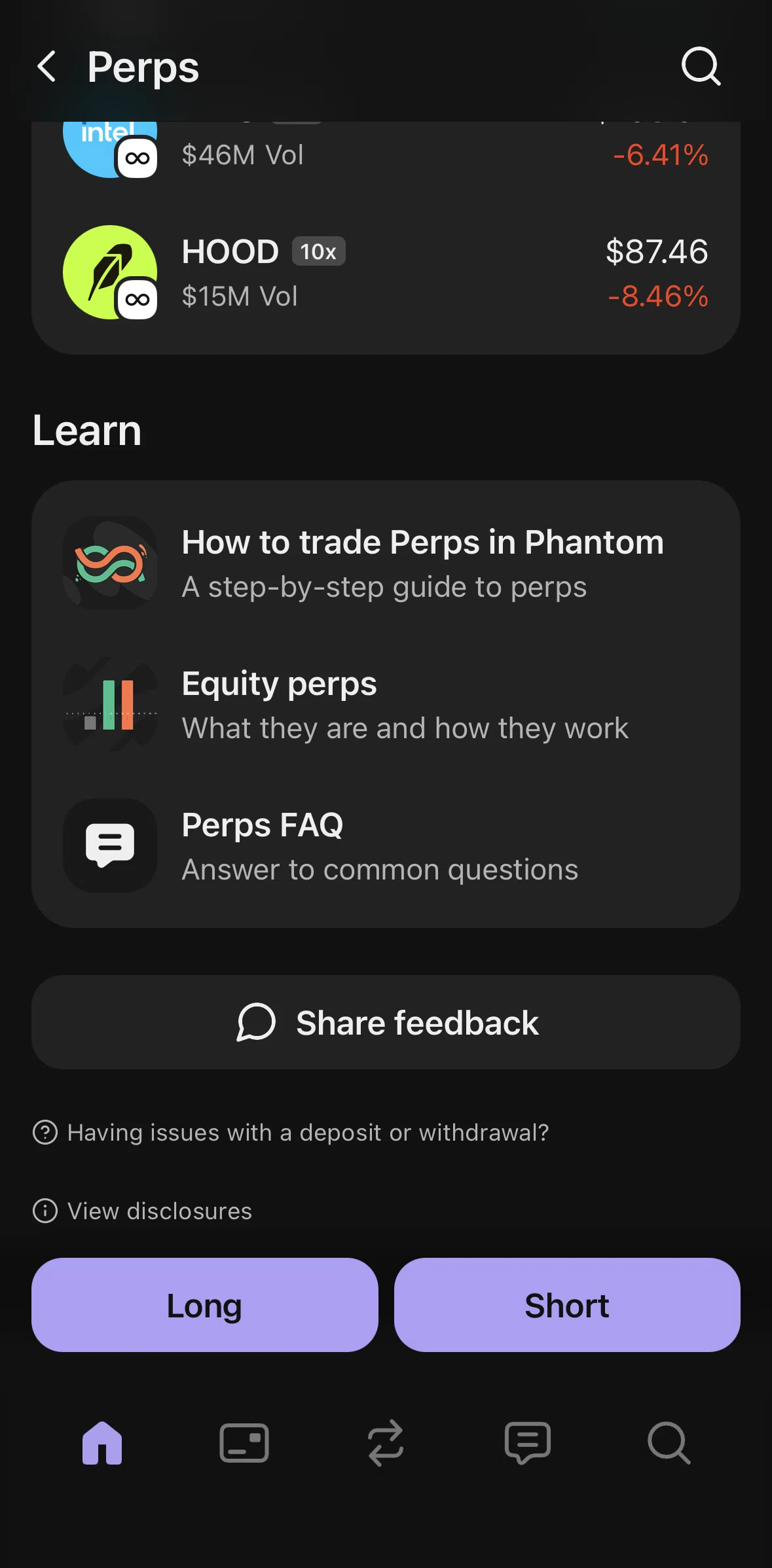 Phantom Screen screen in the Giving feedback flow