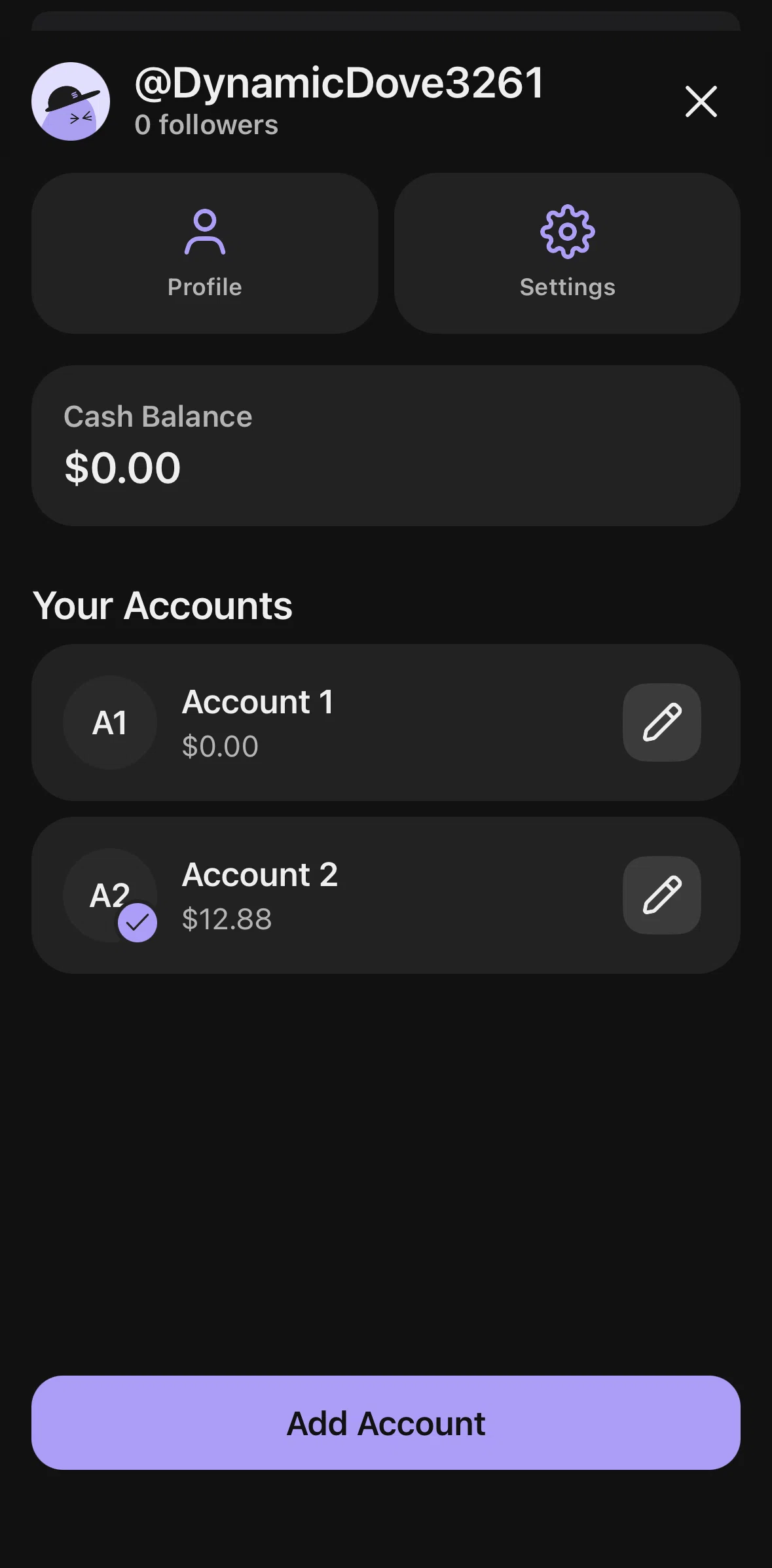 Phantom Screen screen in the Settings flow