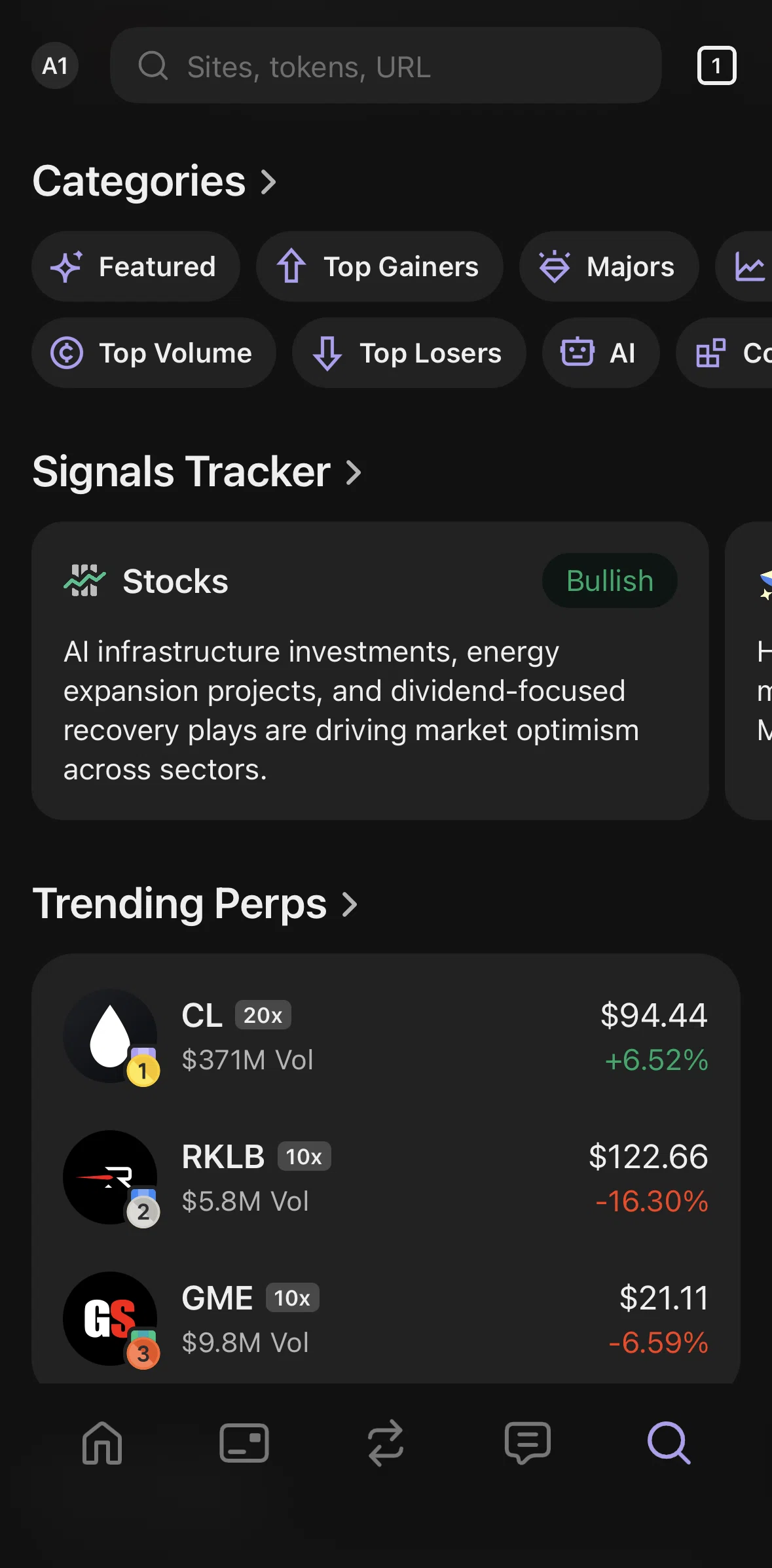 Phantom Screen screen in the Signals tracker flow
