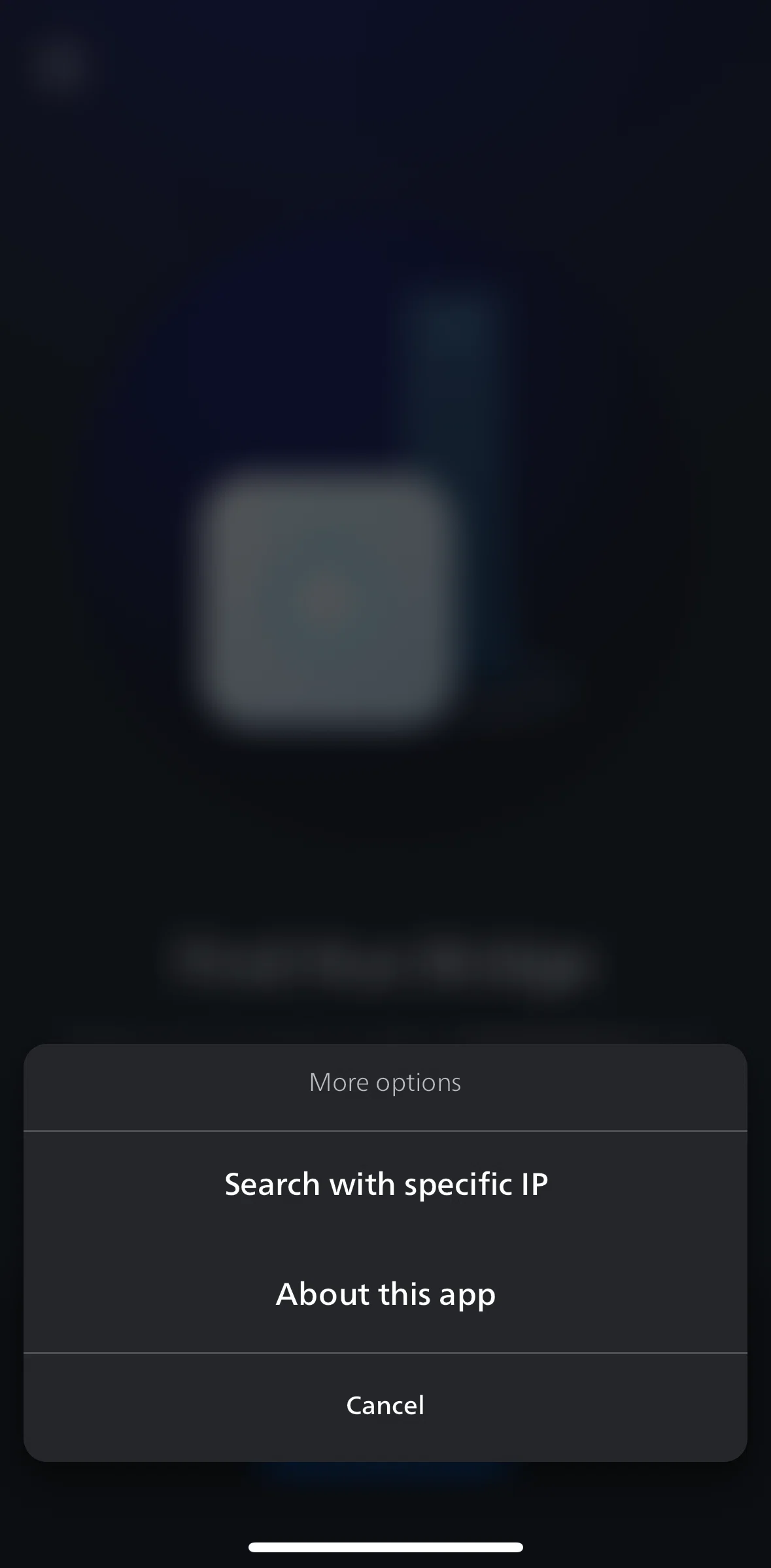 Philips Hue Screen screen in the About this app flow