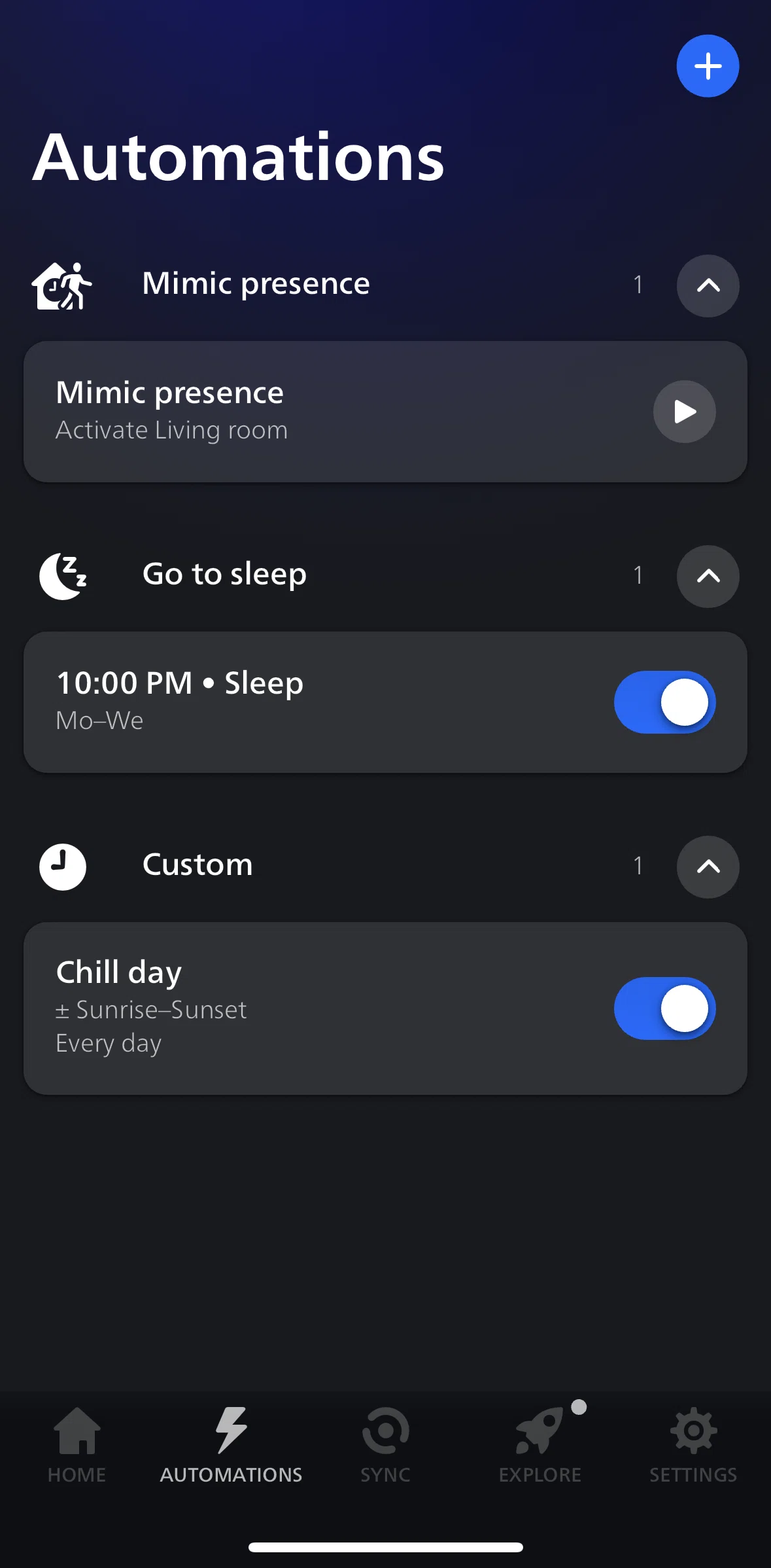 Philips Hue Screen screen in the Deleting an automation flow