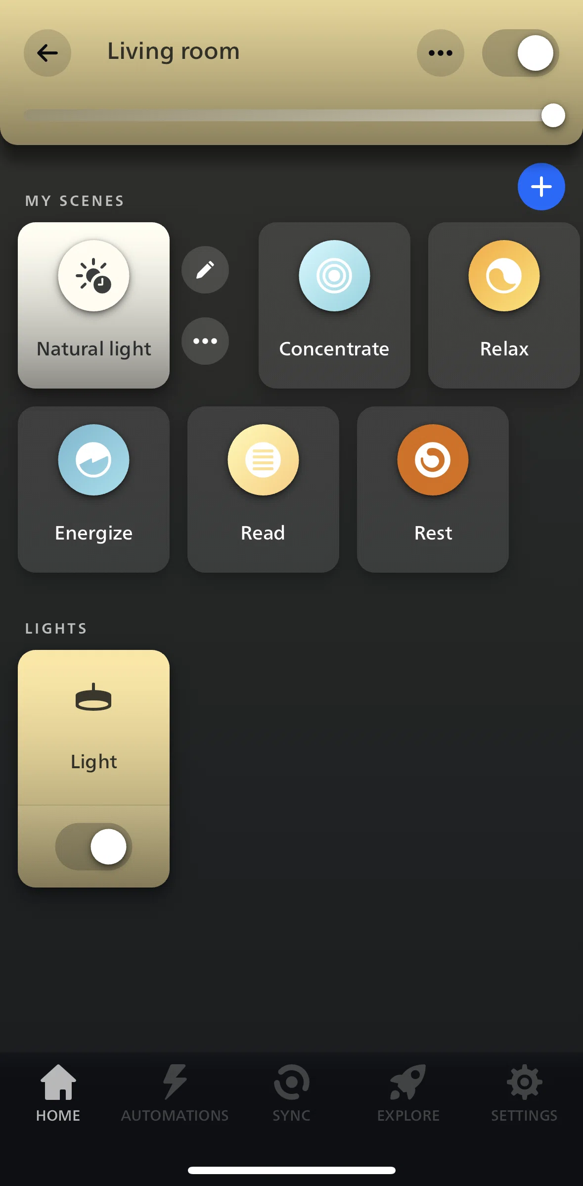 Philips Hue Screen screen in the Edit a scene flow
