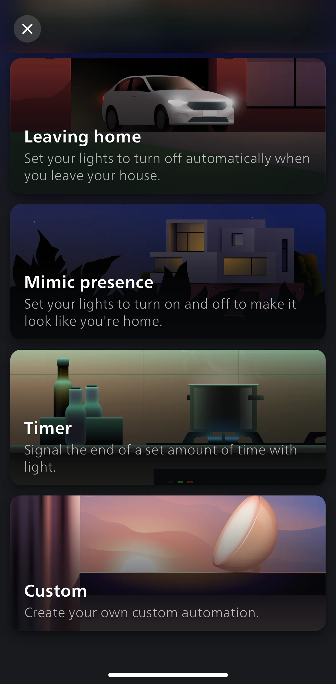 Philips Hue Screen screen in the Setting up customized light flow