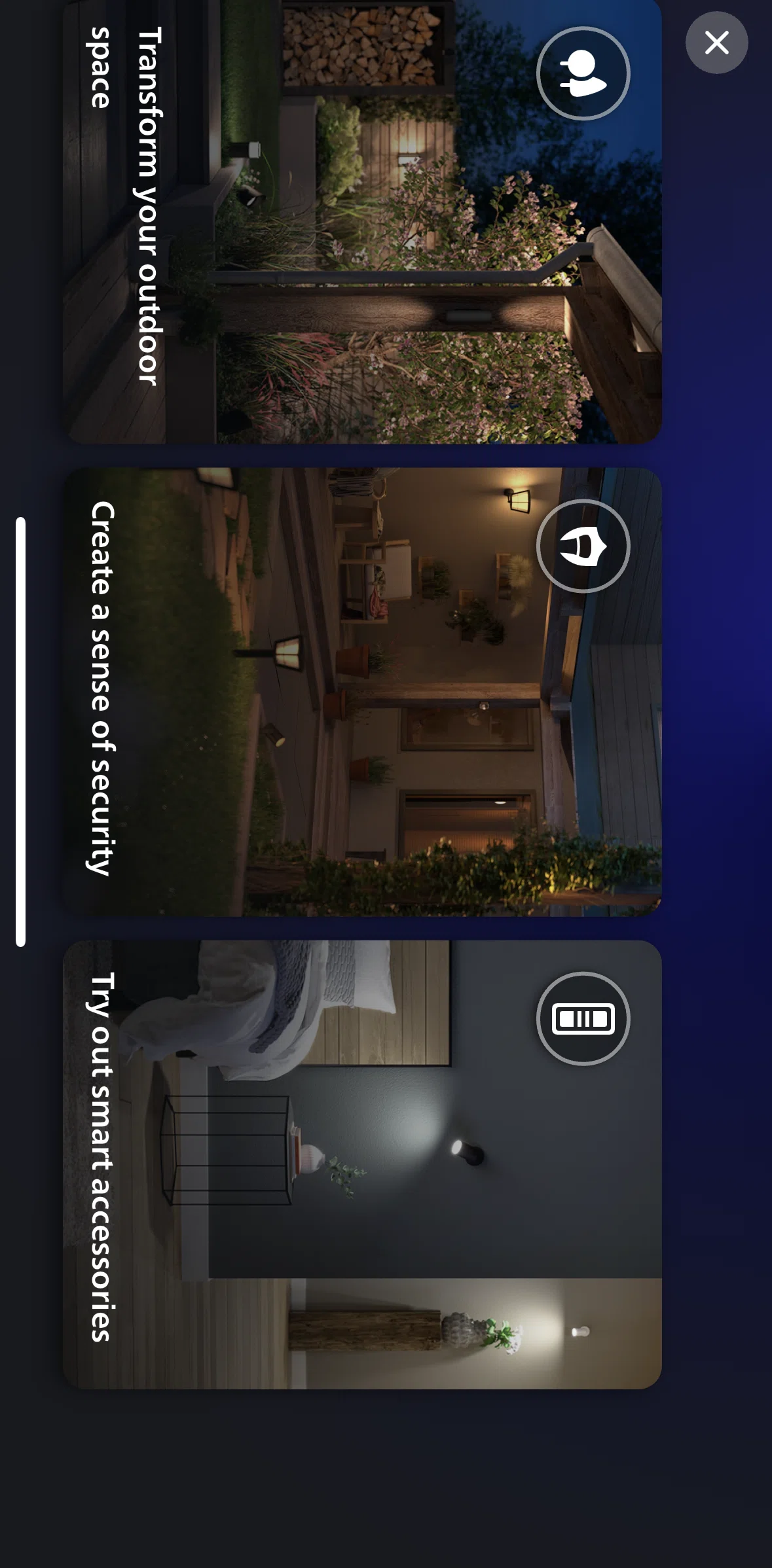Philips Hue Screen screen in the Smart accessories demo flow
