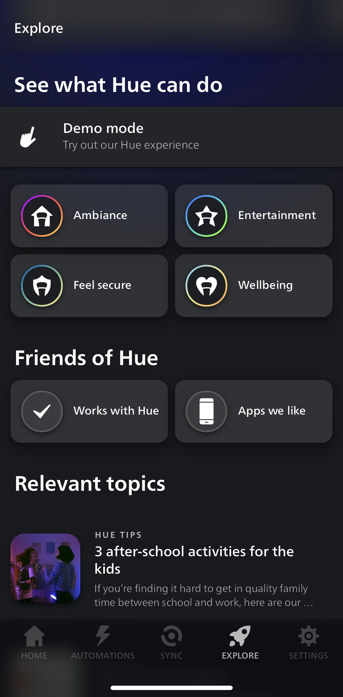Philips Hue Screen screen in the Works with hue flow