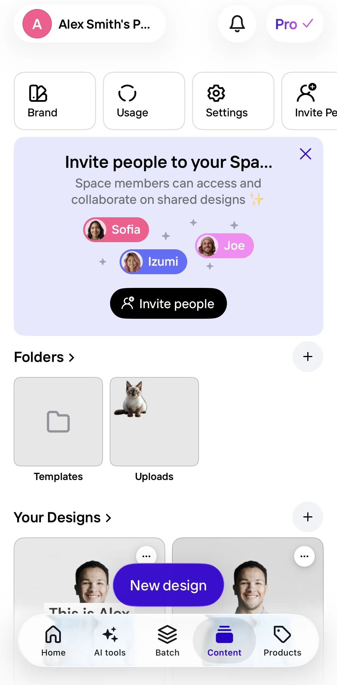 Photoroom Screen screen in the Creating a folder flow