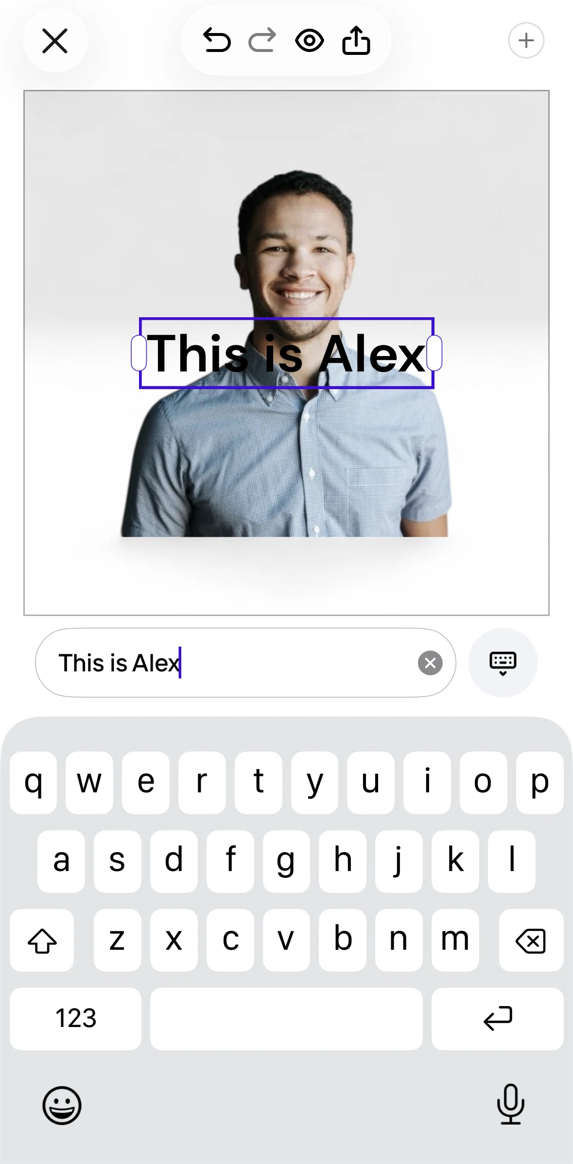 Photoroom Screen screen in the Editing text flow