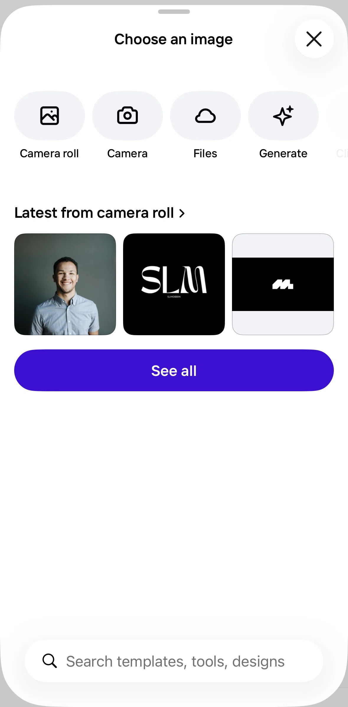 Photoroom Screen screen in the Generating a photo flow