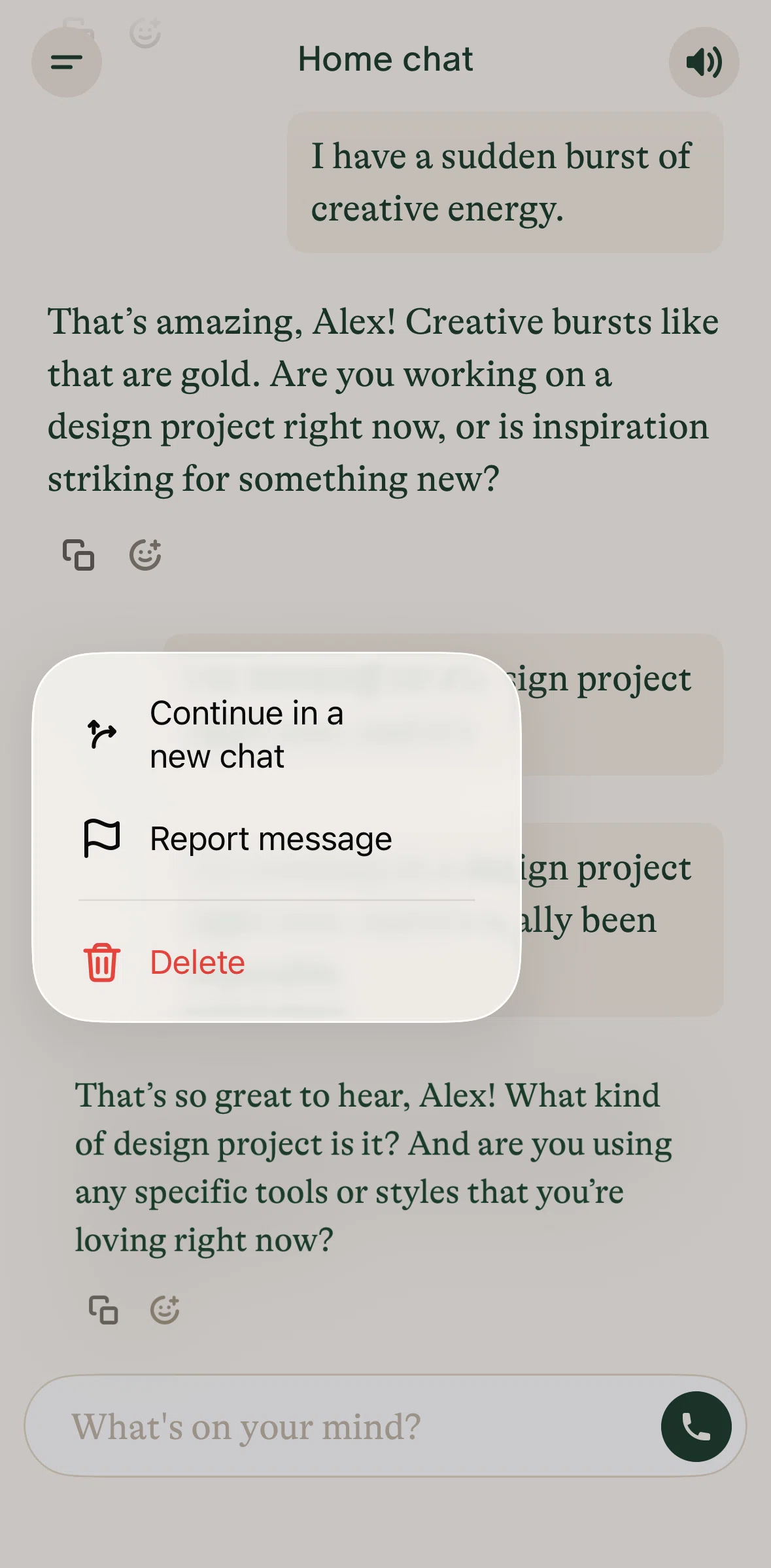 Pi Screen screen in the Deleting messages flow