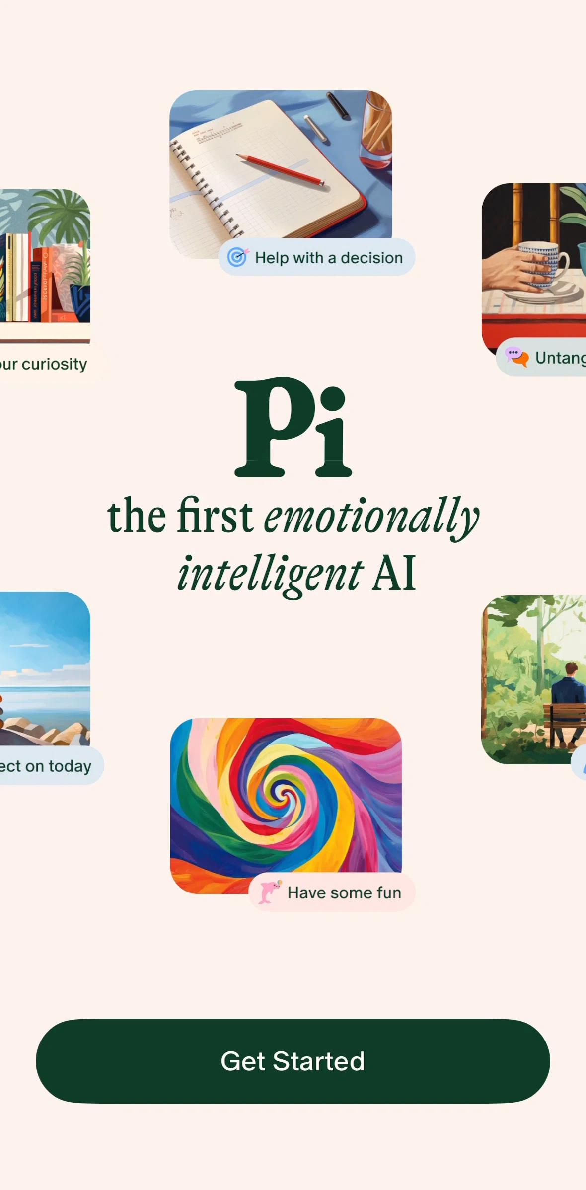 Pi Screen screen in the Onboarding flow