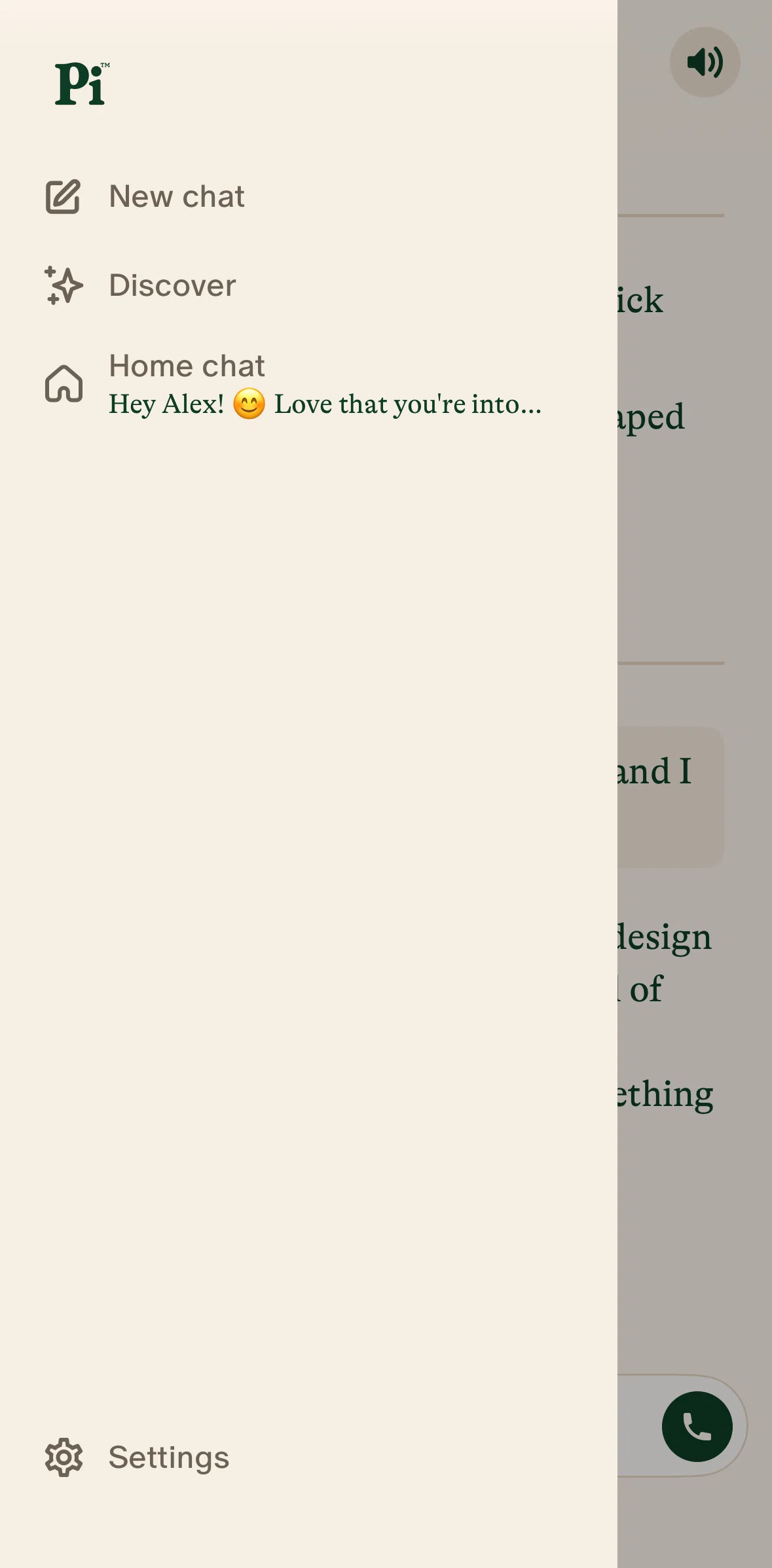 Pi Screen screen in the Settings flow