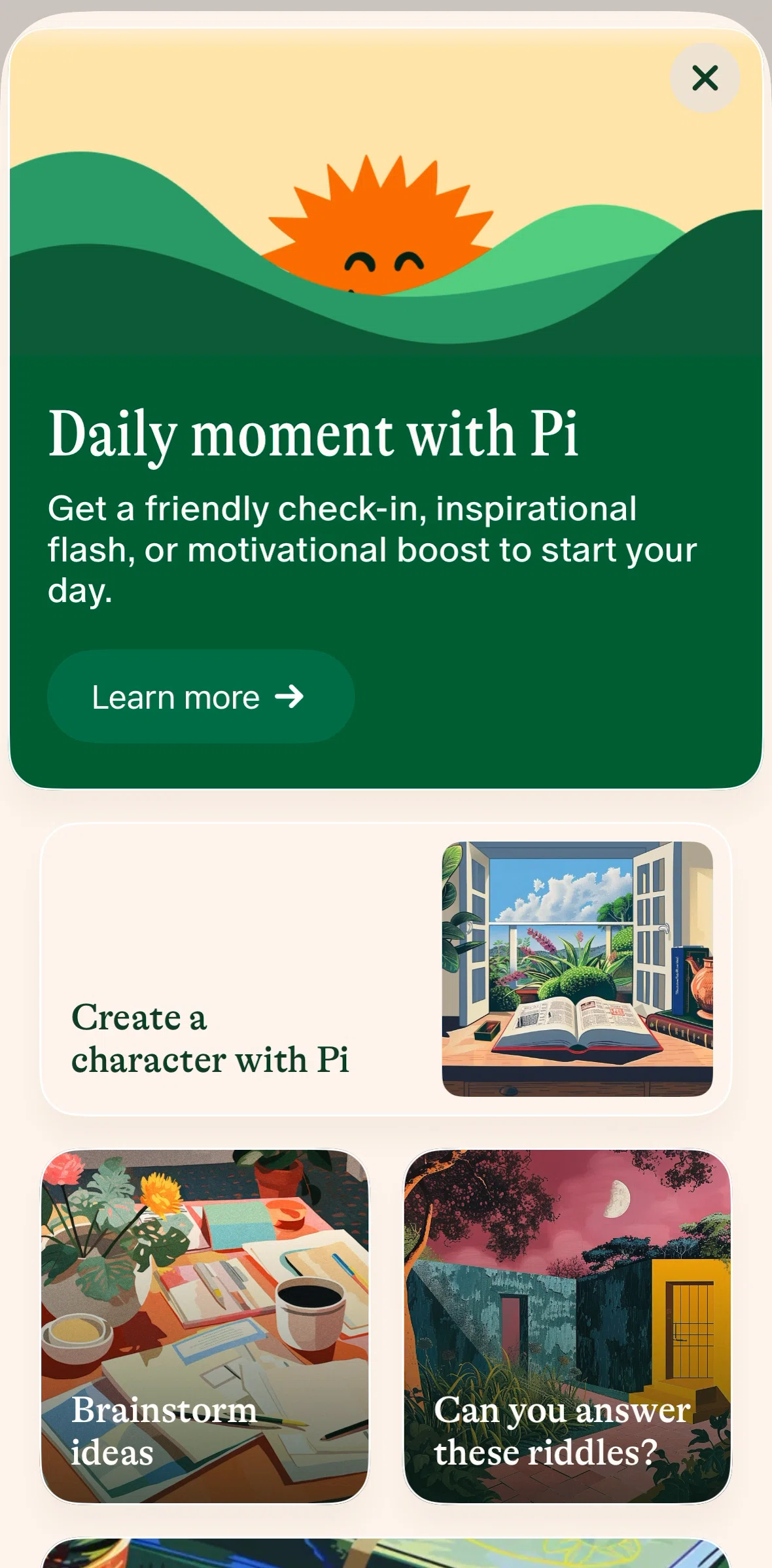 Pi Screen screen in the Turning on daily reminder flow