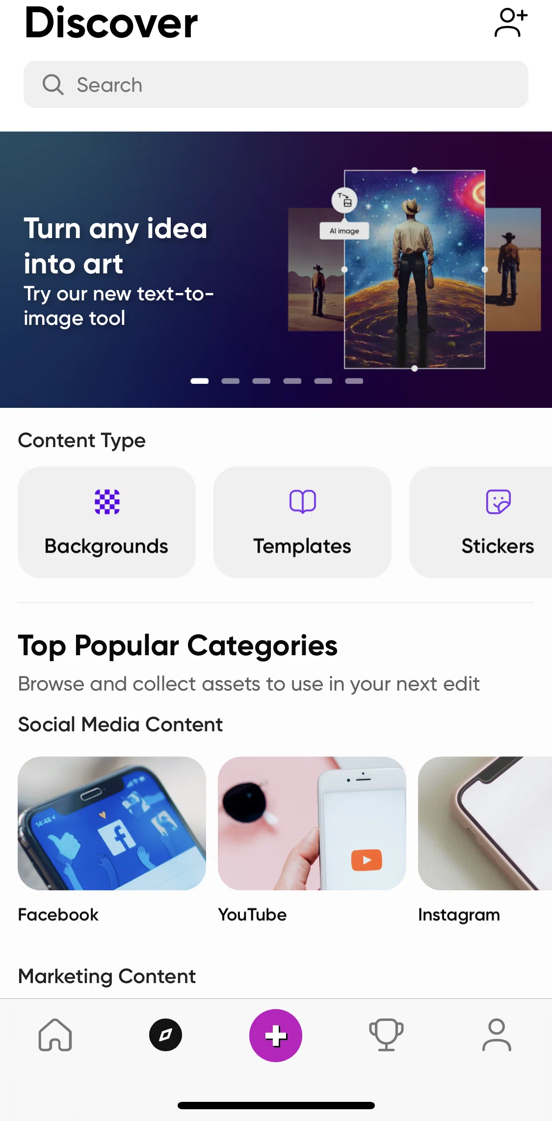 Picsart Screen screen in the Finding friends by contacts flow