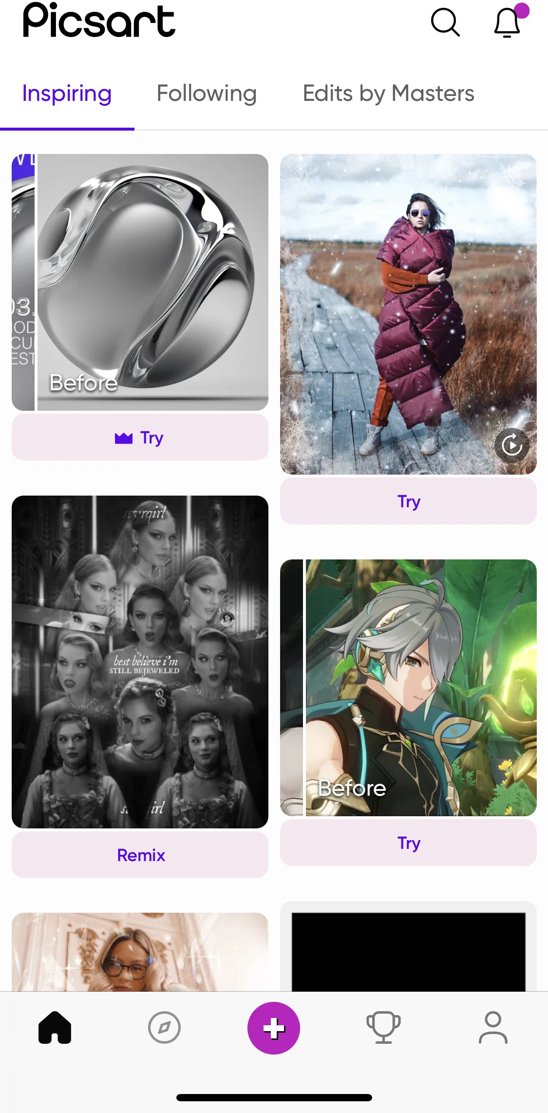 Picsart Screen screen in the Notifications flow
