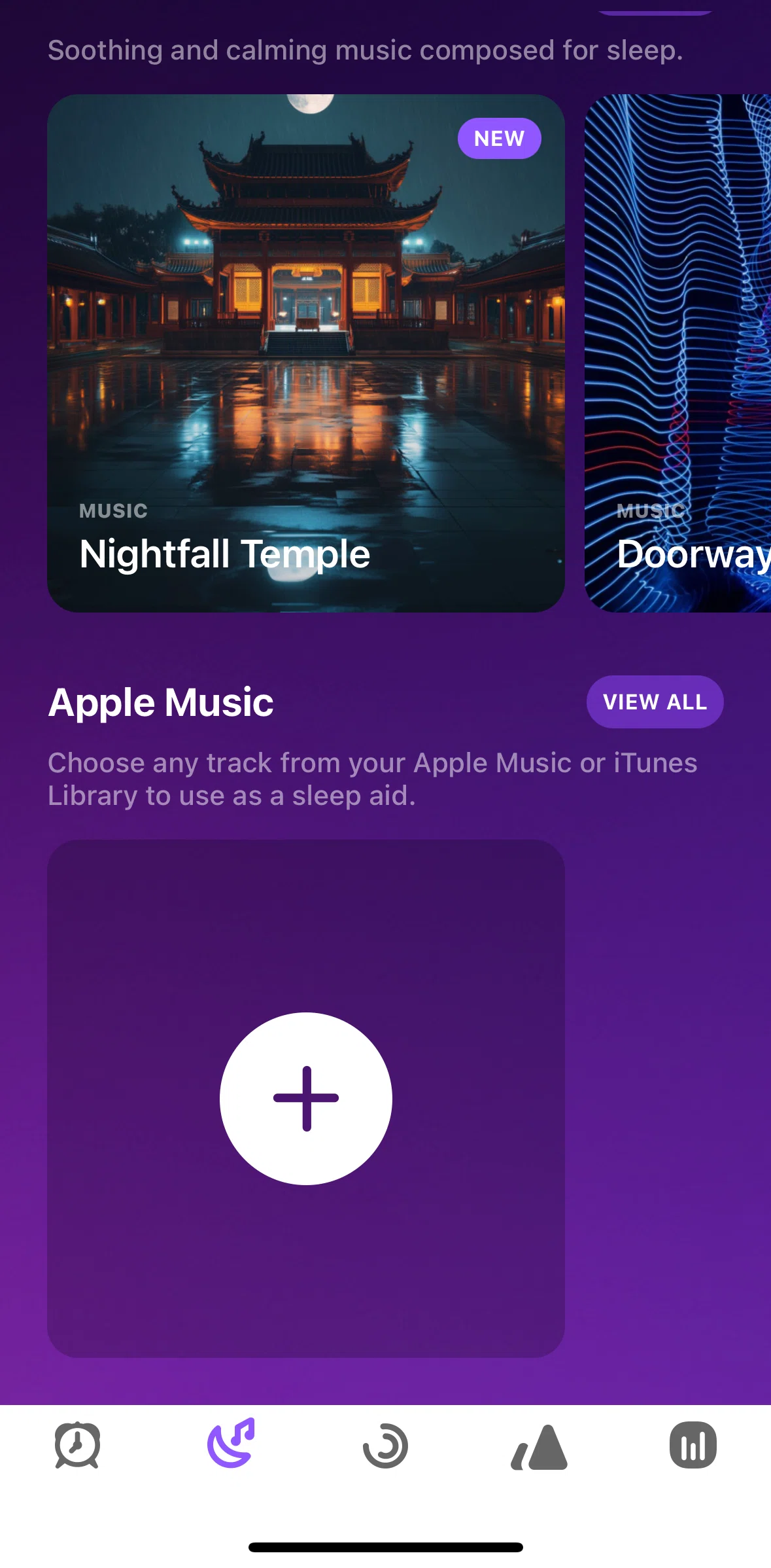 Pillow Screen screen in the Adding music from Apple Music flow