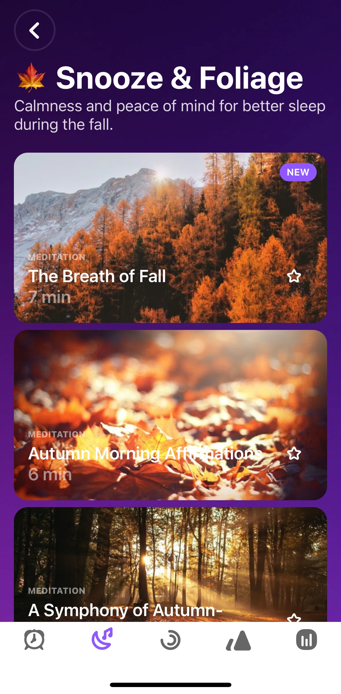 Pillow Screen screen in the Playing a sleep aid flow