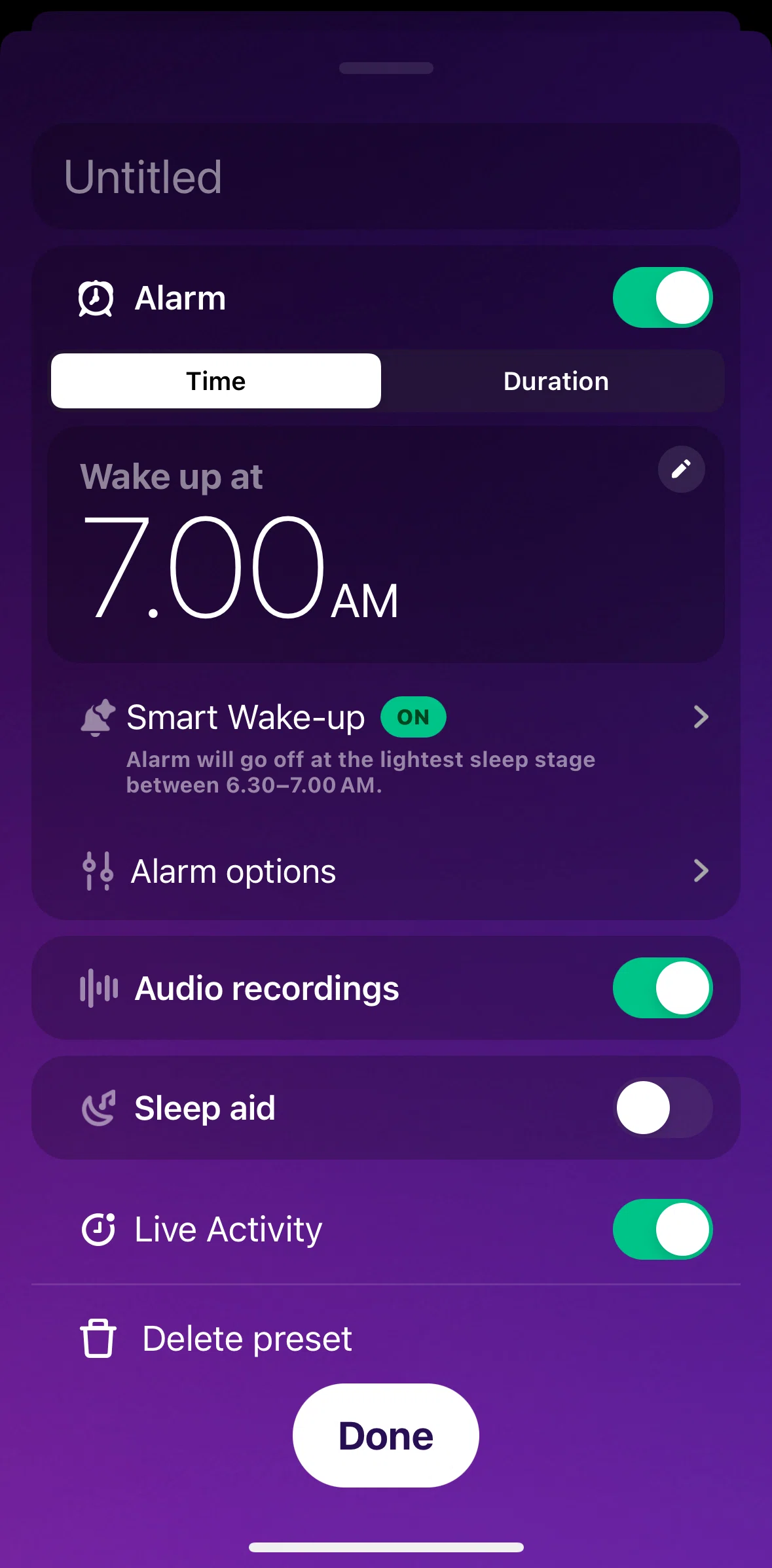 Pillow Screen screen in the Smart Wake-up flow
